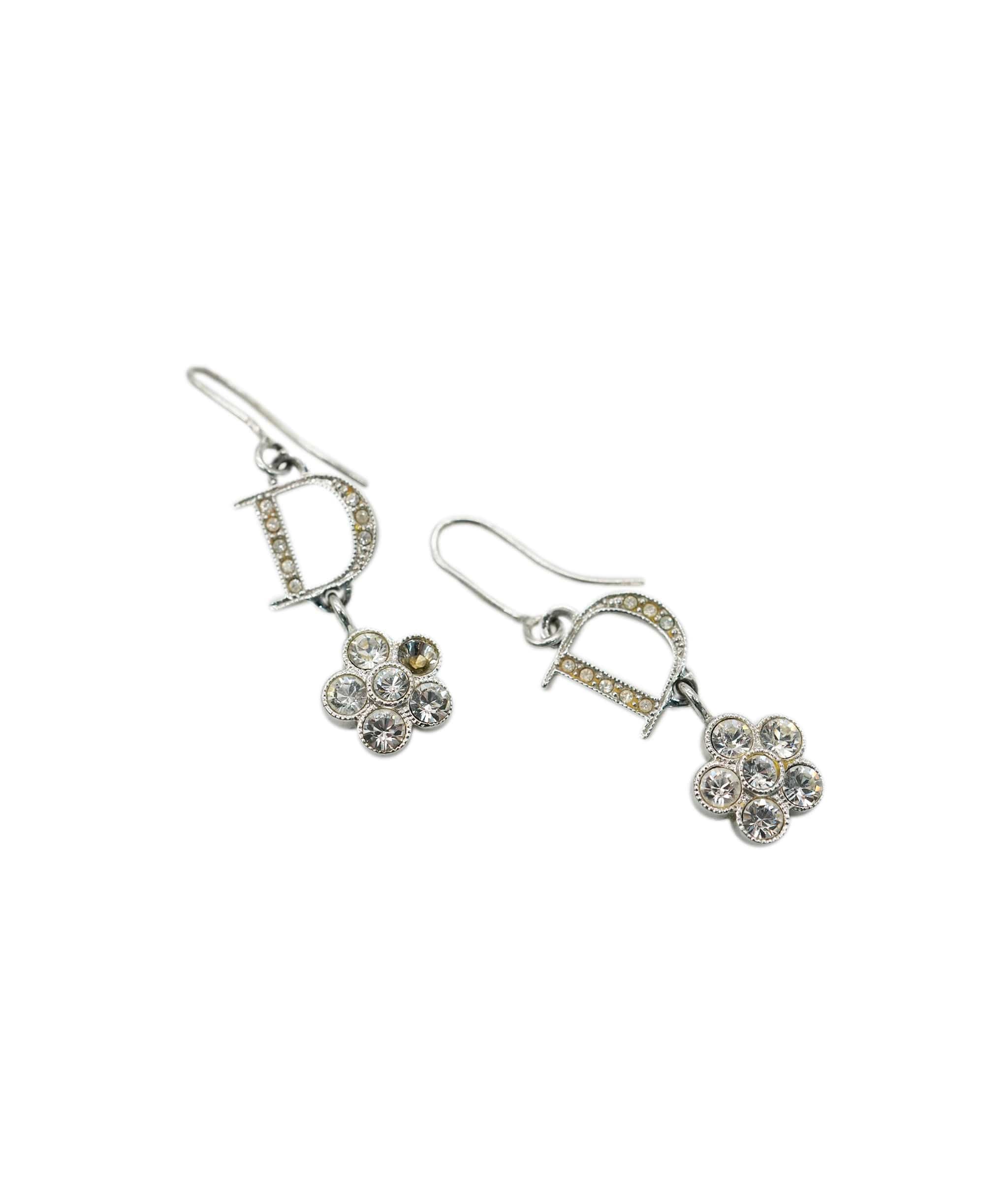 Christian Dior Christian Dior Diamonte Floral Detail Earrings  ALC1392