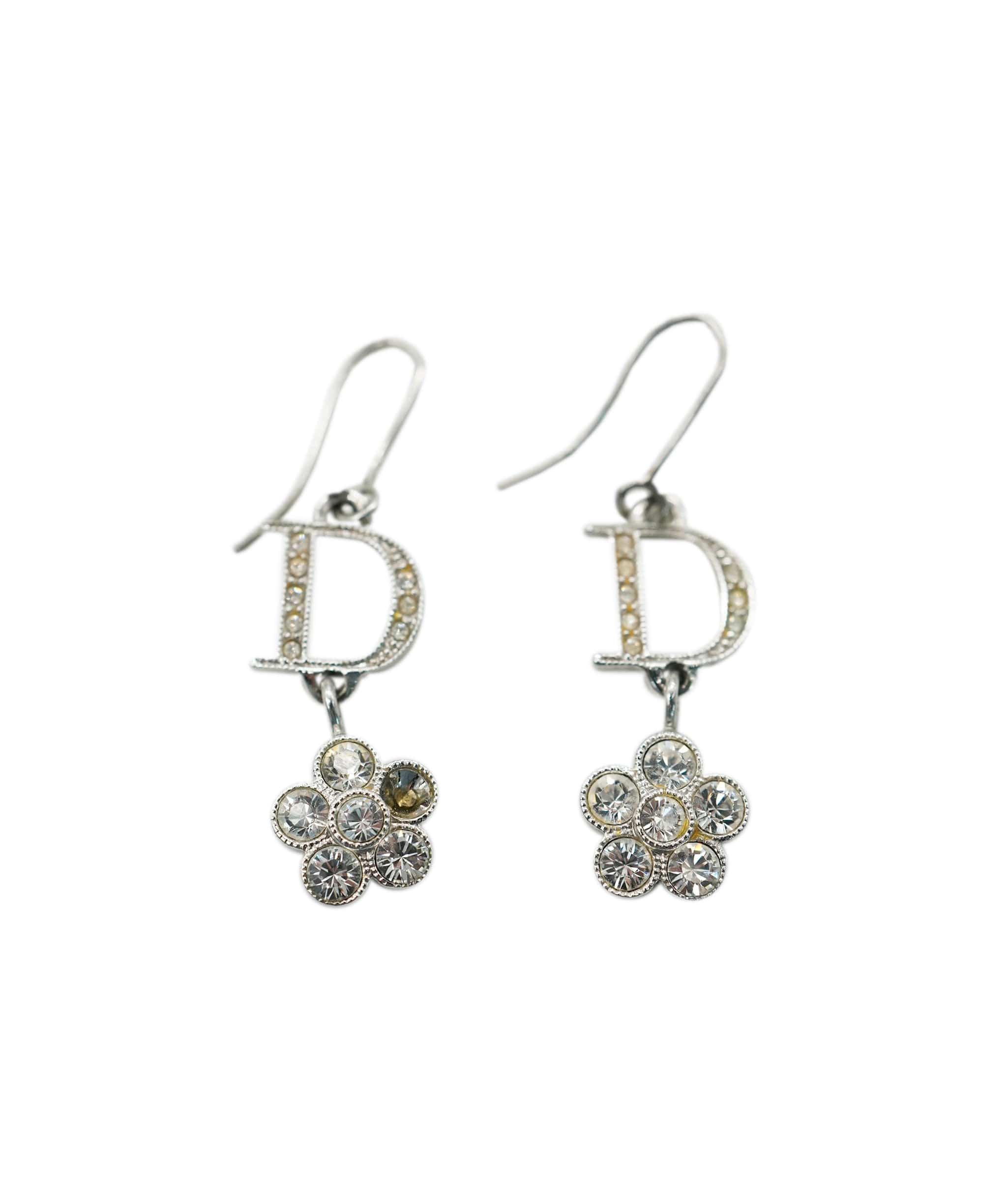 Christian Dior Christian Dior Diamonte Floral Detail Earrings  ALC1392