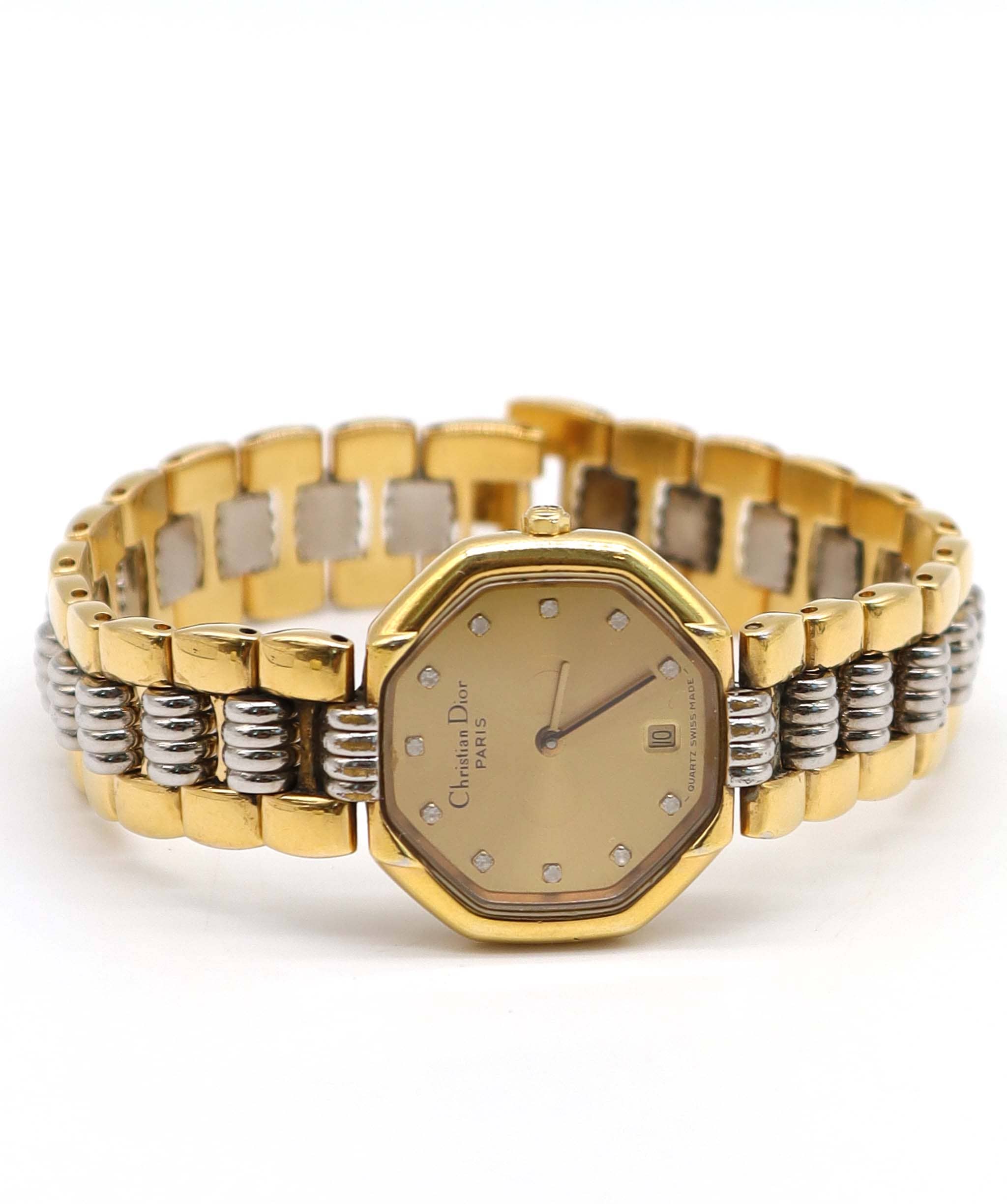 Christian Dior Christian Dior Octagon D48-133 Ladies' Watch, Date, Gold, Quartz Watch, octagon, Christian Dior 90317030 DXBS6390