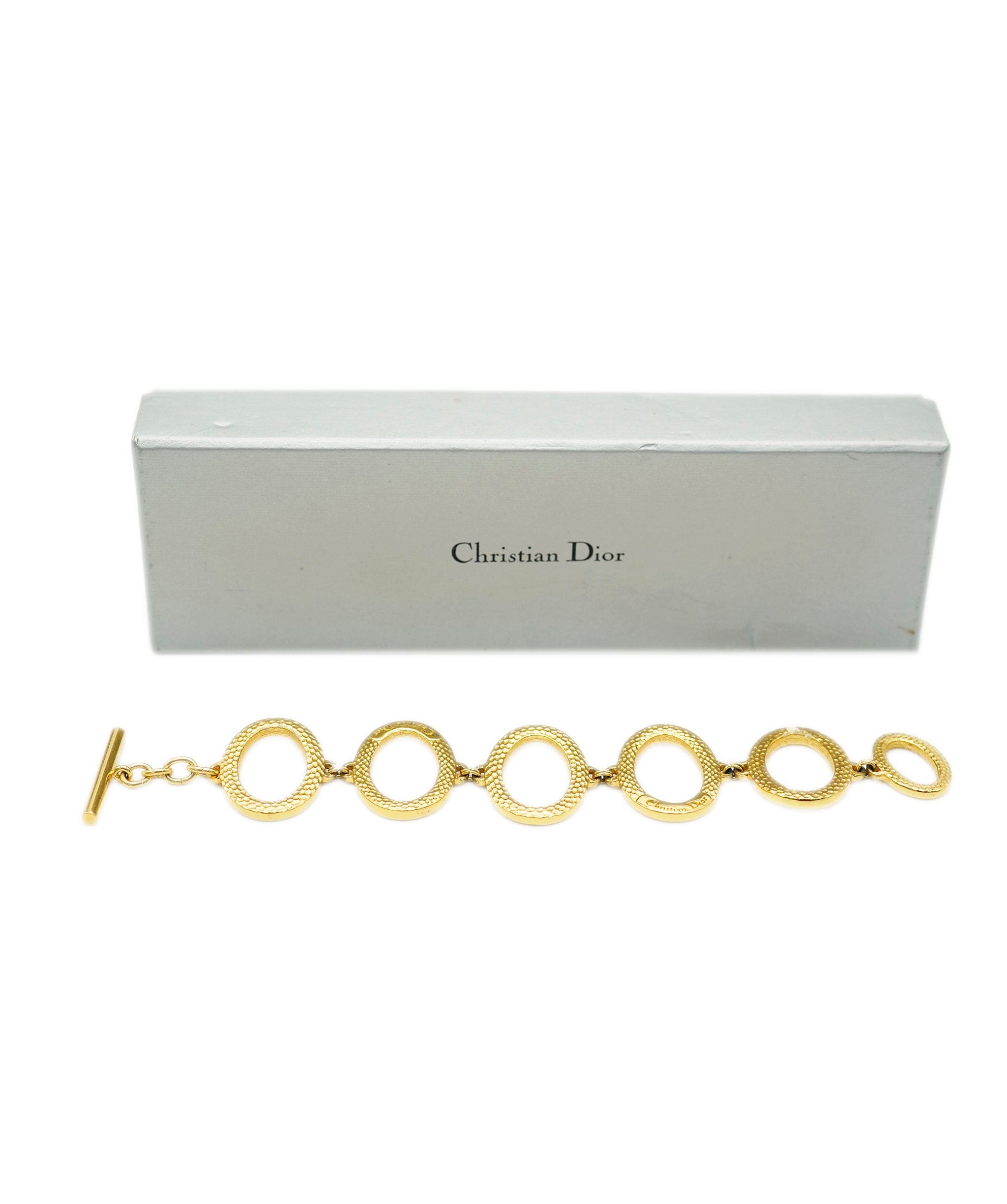 Christian Dior Dior gold textured oval bracelet  - AJC0831