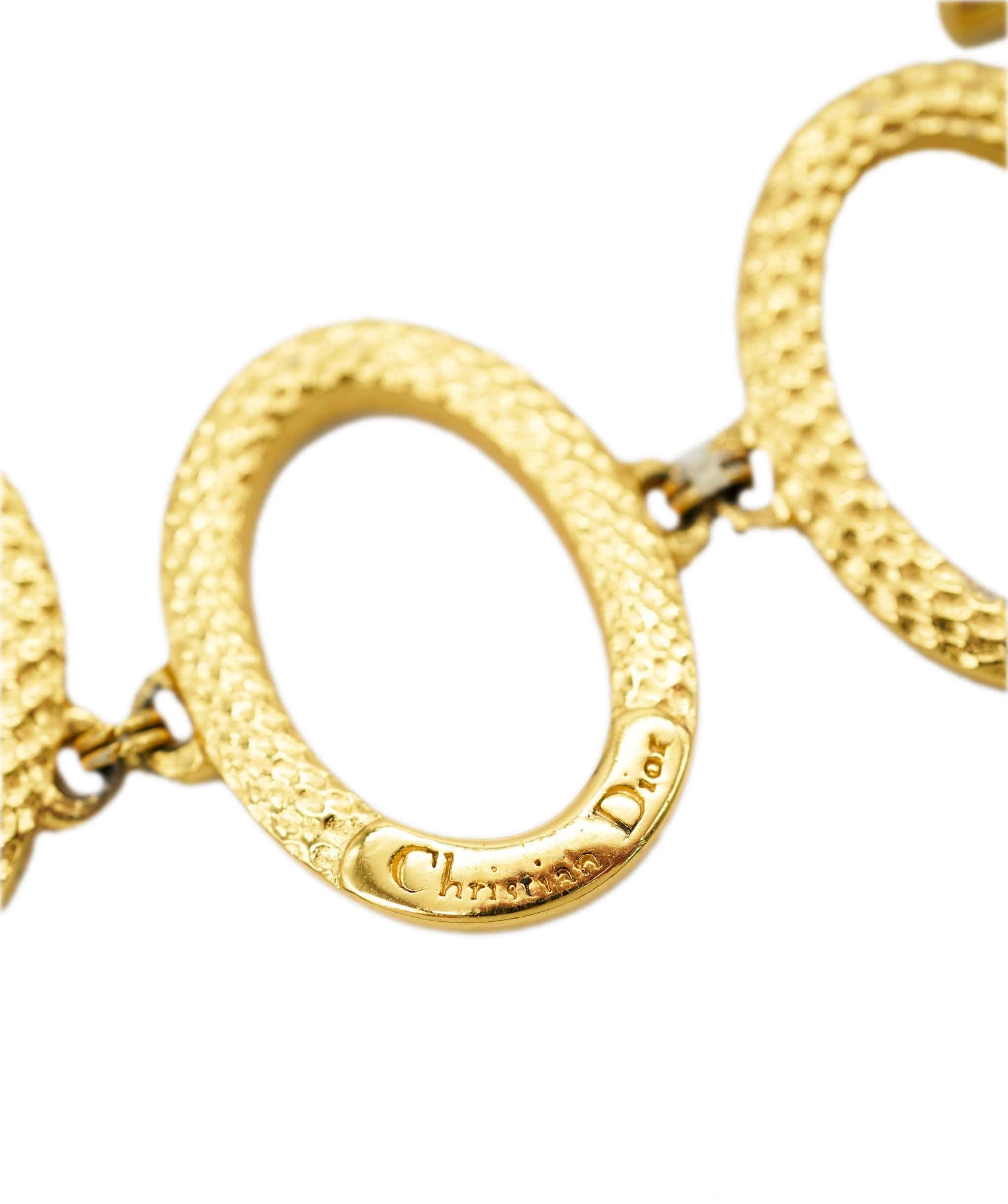 Christian Dior Dior gold textured oval bracelet  - AJC0831