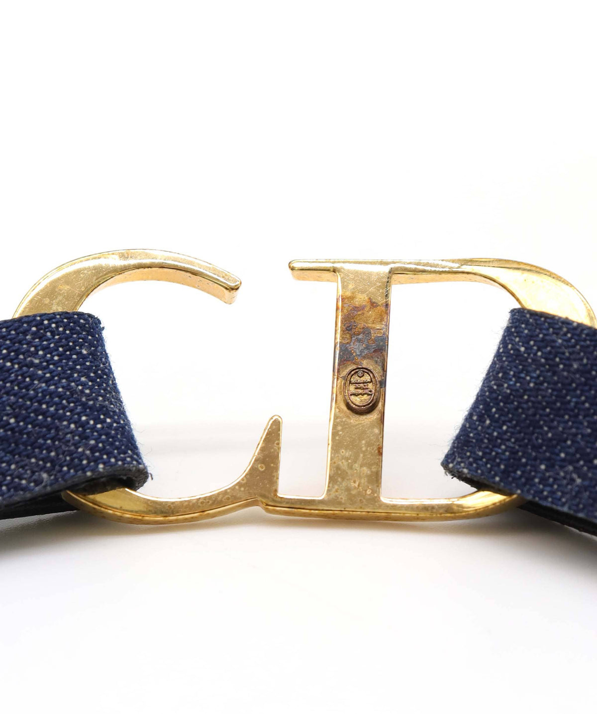 Christian Dior Dior Logo Choker Denim Gold DXBK0086
