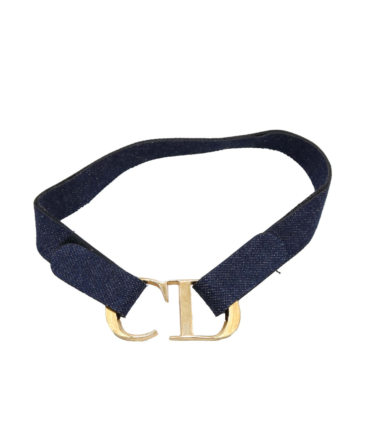Christian Dior Dior Logo Choker Denim Gold DXBK0086