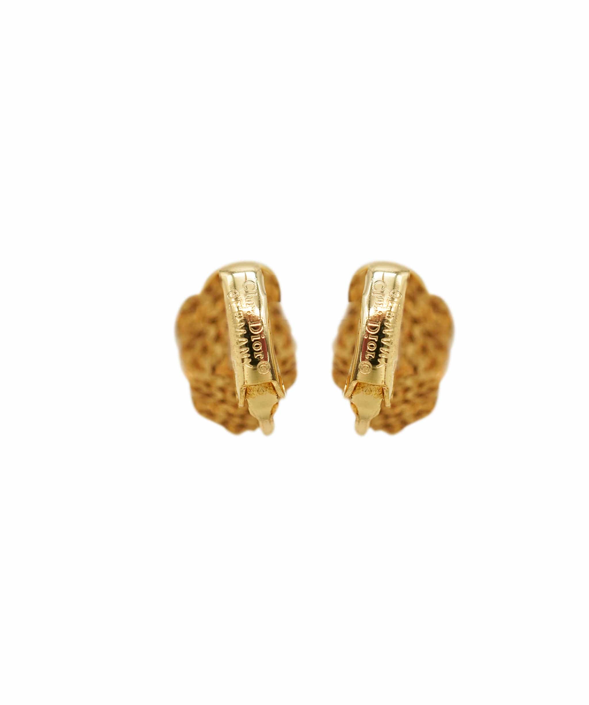 Christian Dior Dior small knot gold clips ons - AJC0804