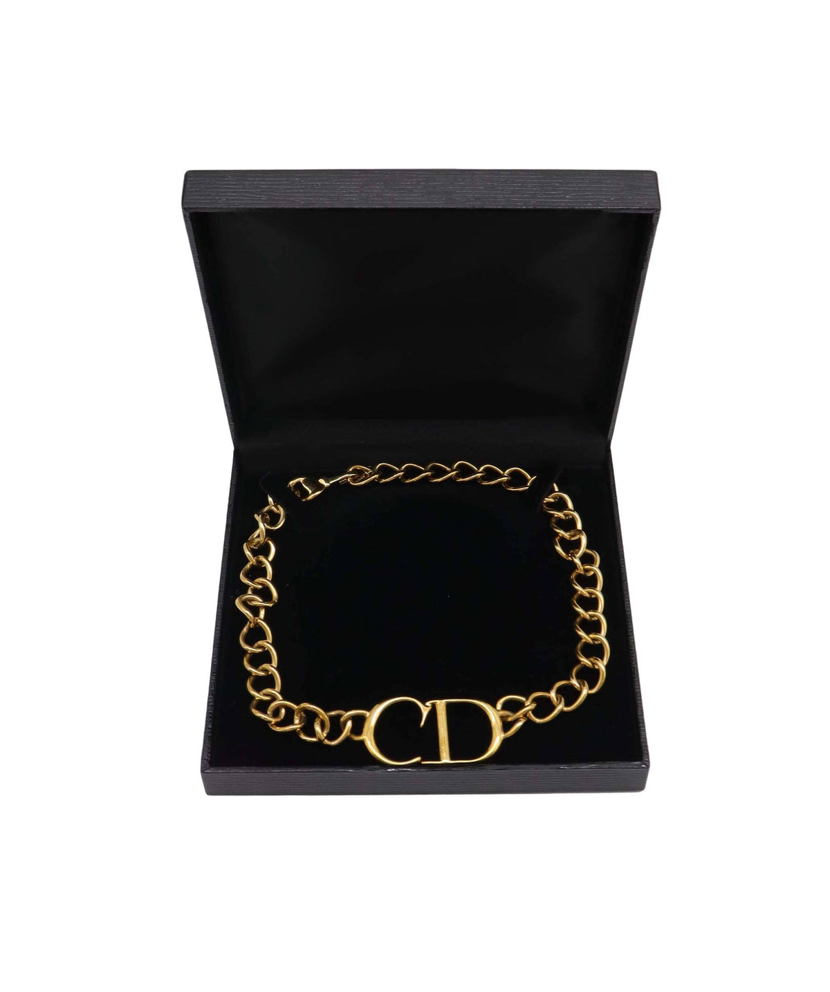 Christian Dior RARE COLLECTIBLE Dior Galliano Era Vintage Gold CD Choker DXBK0240