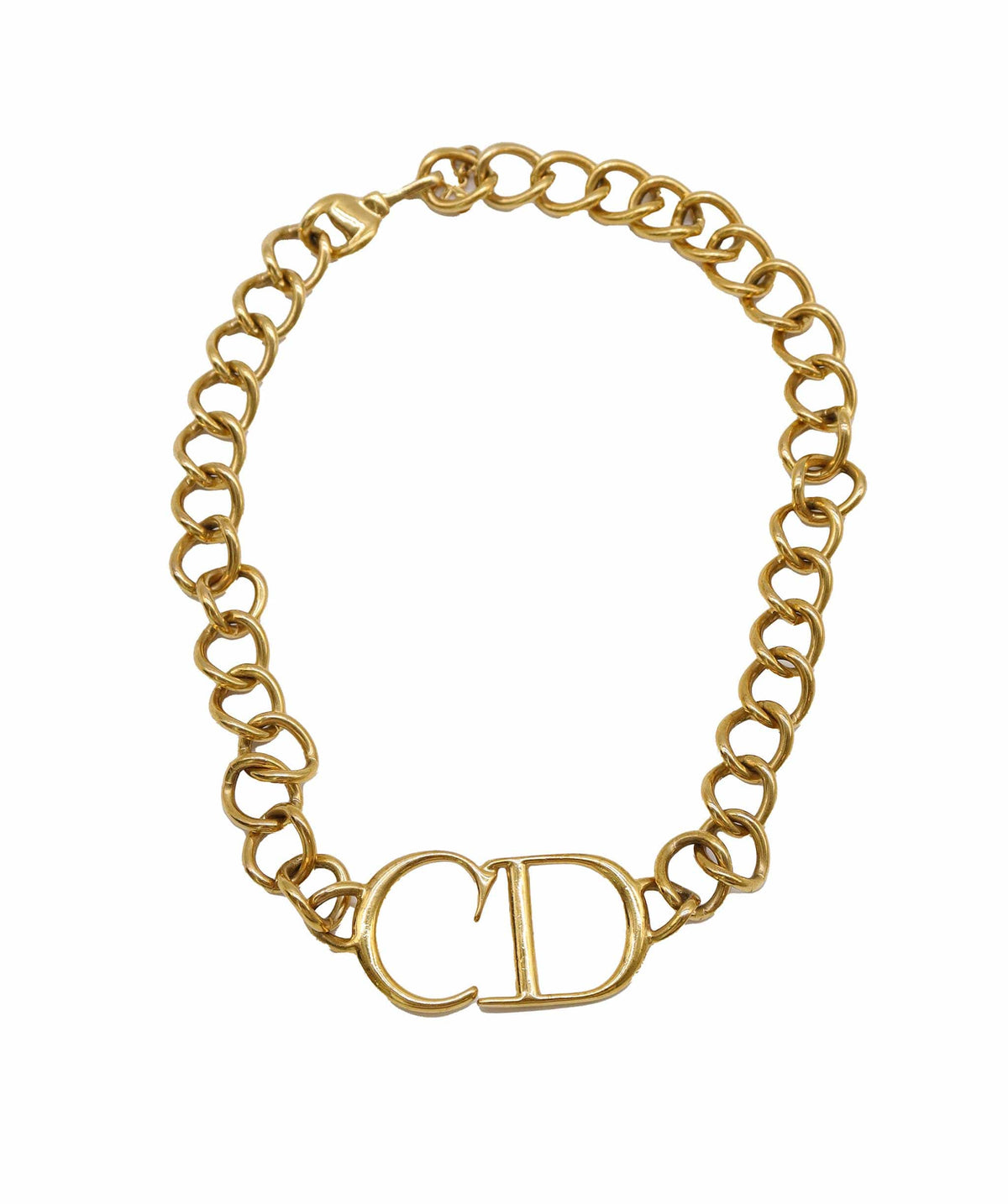 Christian Dior RARE COLLECTIBLE Dior Galliano Era Vintage Gold CD Choker DXBK0240
