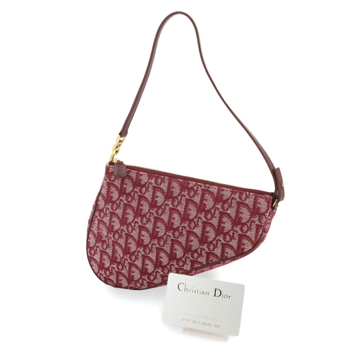 Christian Dior Christian Dior Trotter Saddle Schultertasche Canvas Leder Bordeaux 90295958