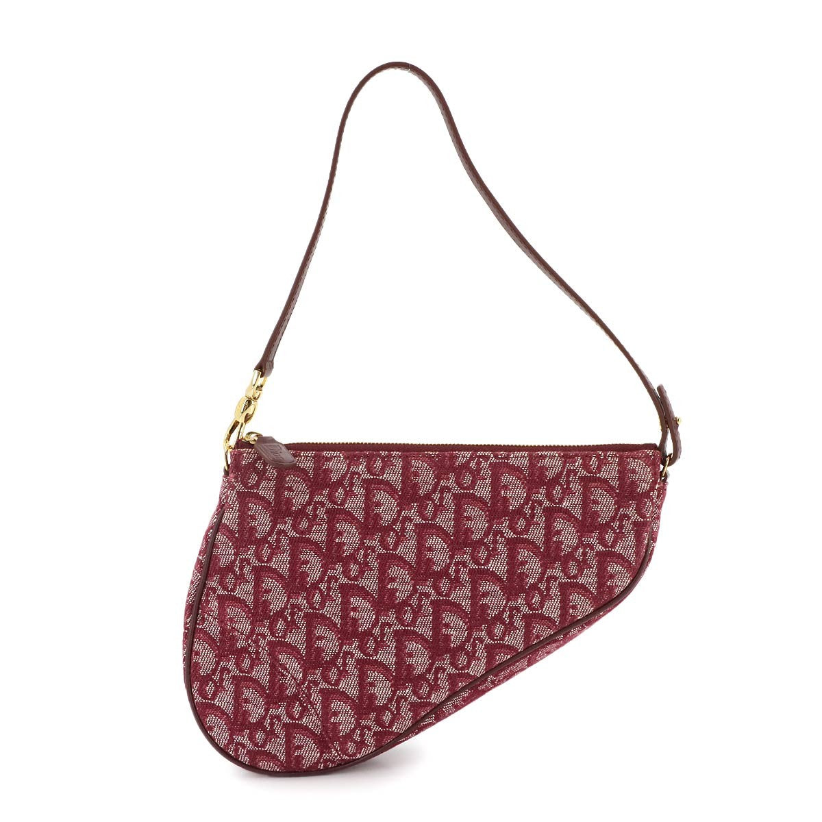 Christian Dior Christian Dior Trotter Saddle Schultertasche Canvas Leder Bordeaux 90295958