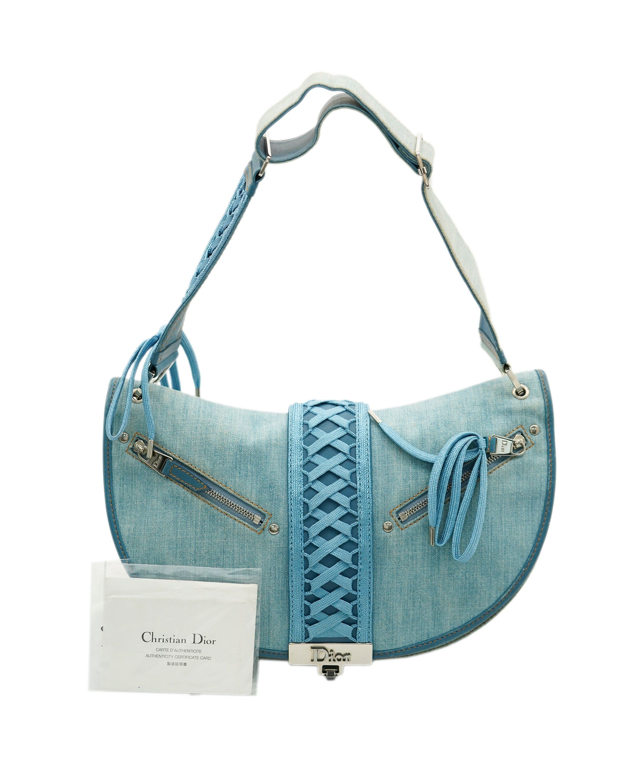 Christian Dior Dior Admit it Denim Shoulder Bag Blue - DXBS1830