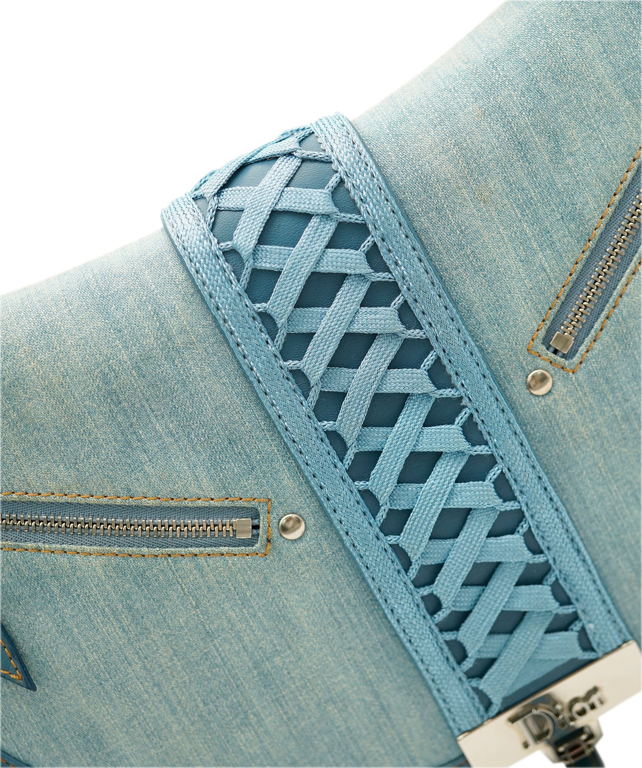 Christian Dior Dior Admit it Denim Shoulder Bag Blue - DXBS1830