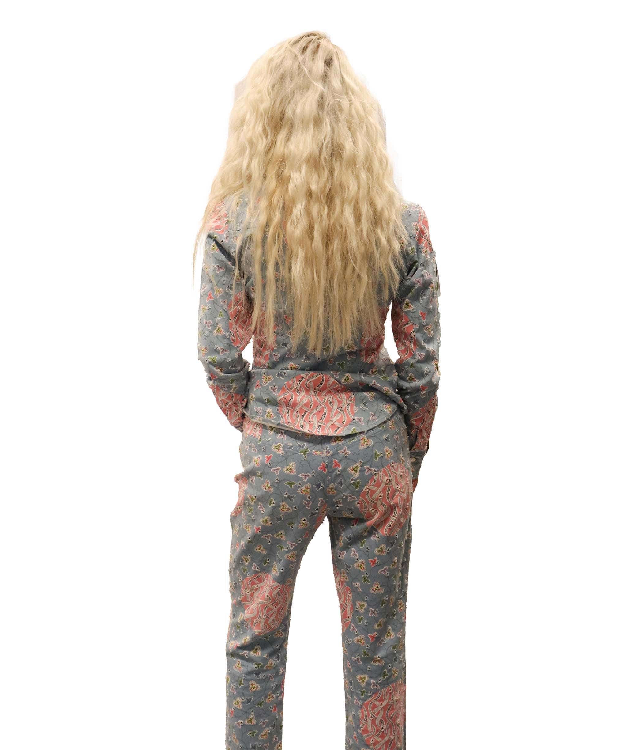 Christian Dior Dior Flowers Shit & Pants Set Blue Pink DXBS1858