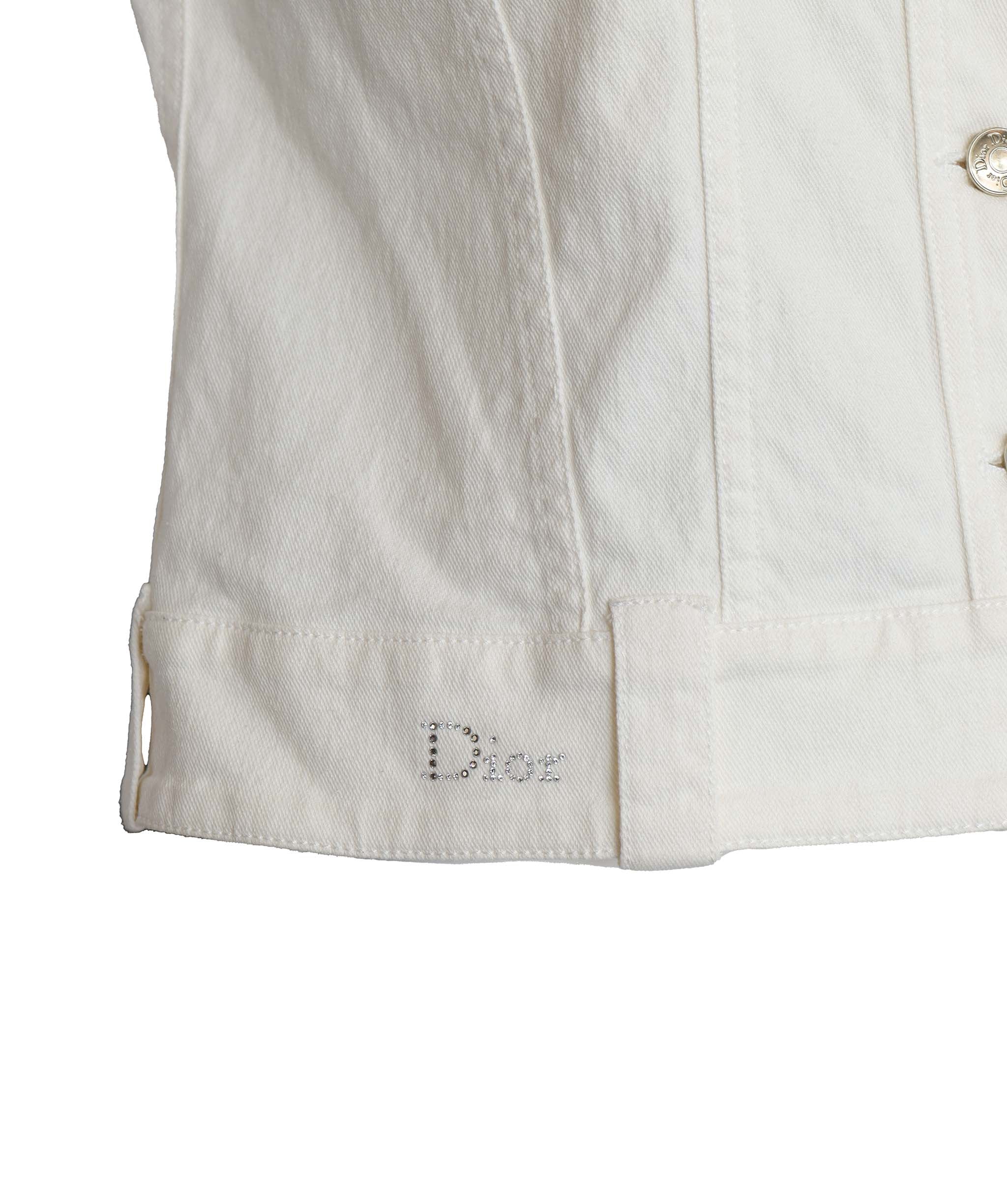 Christian Dior Dior White Denim #1 Vest & Cropped Pants set DXBS1783