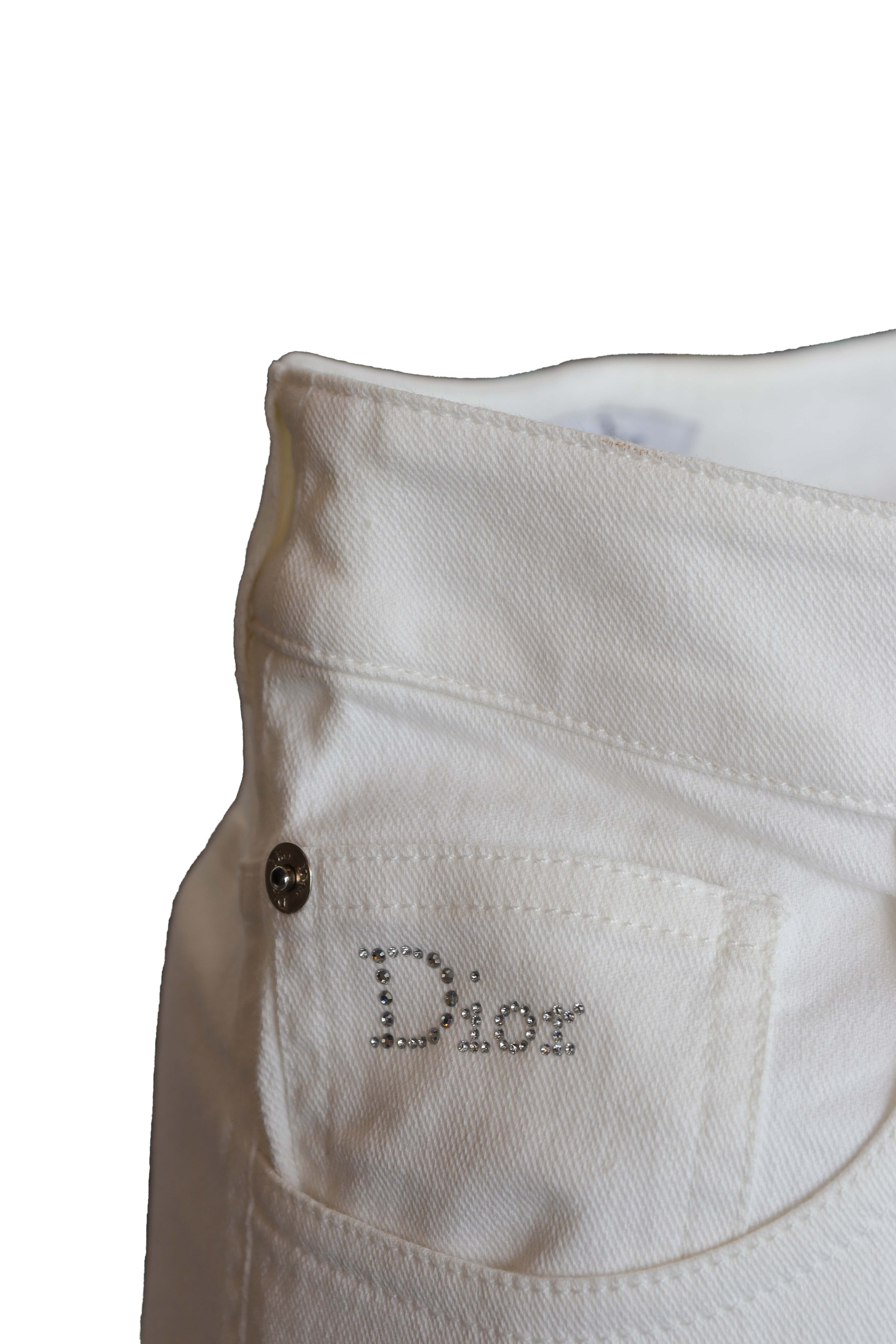 Christian Dior Dior White Denim #1 Vest & Cropped Pants set DXBS1783