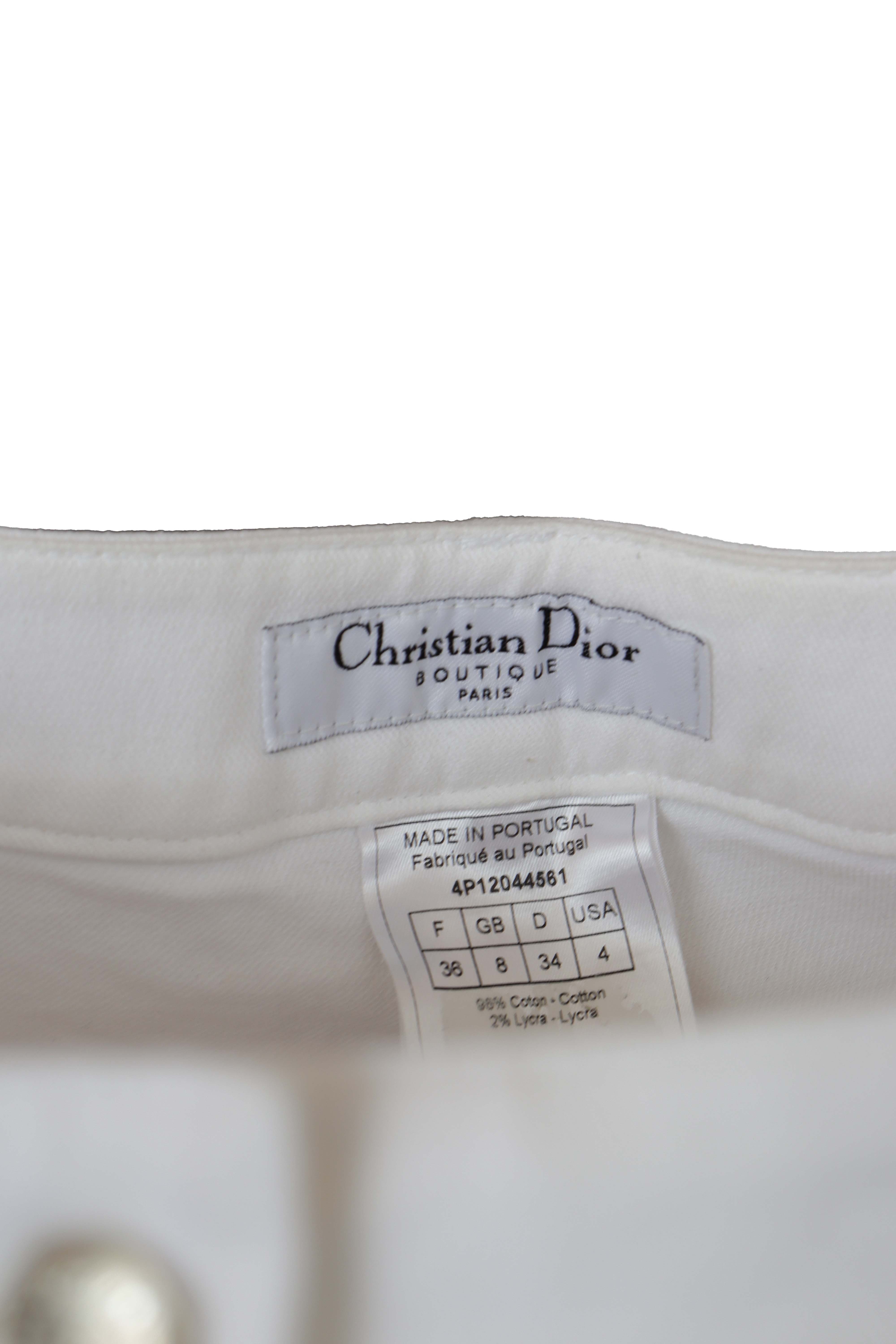 Christian Dior Dior White Denim #1 Vest & Cropped Pants set DXBS1783