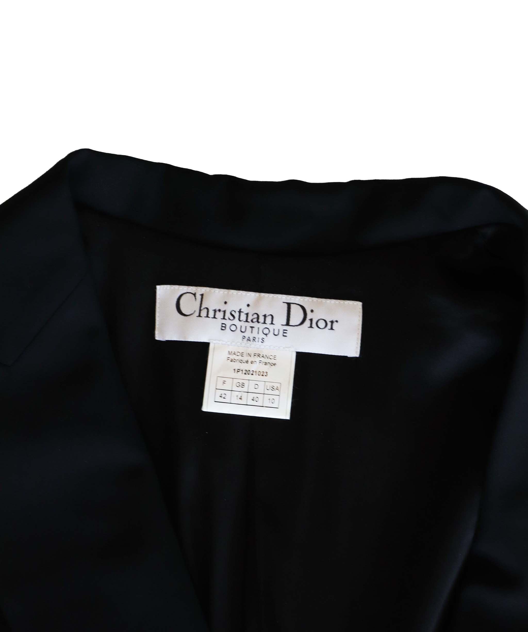 Christian Dior Christian Dior black bar wool jacket with lace in the back AGC1924