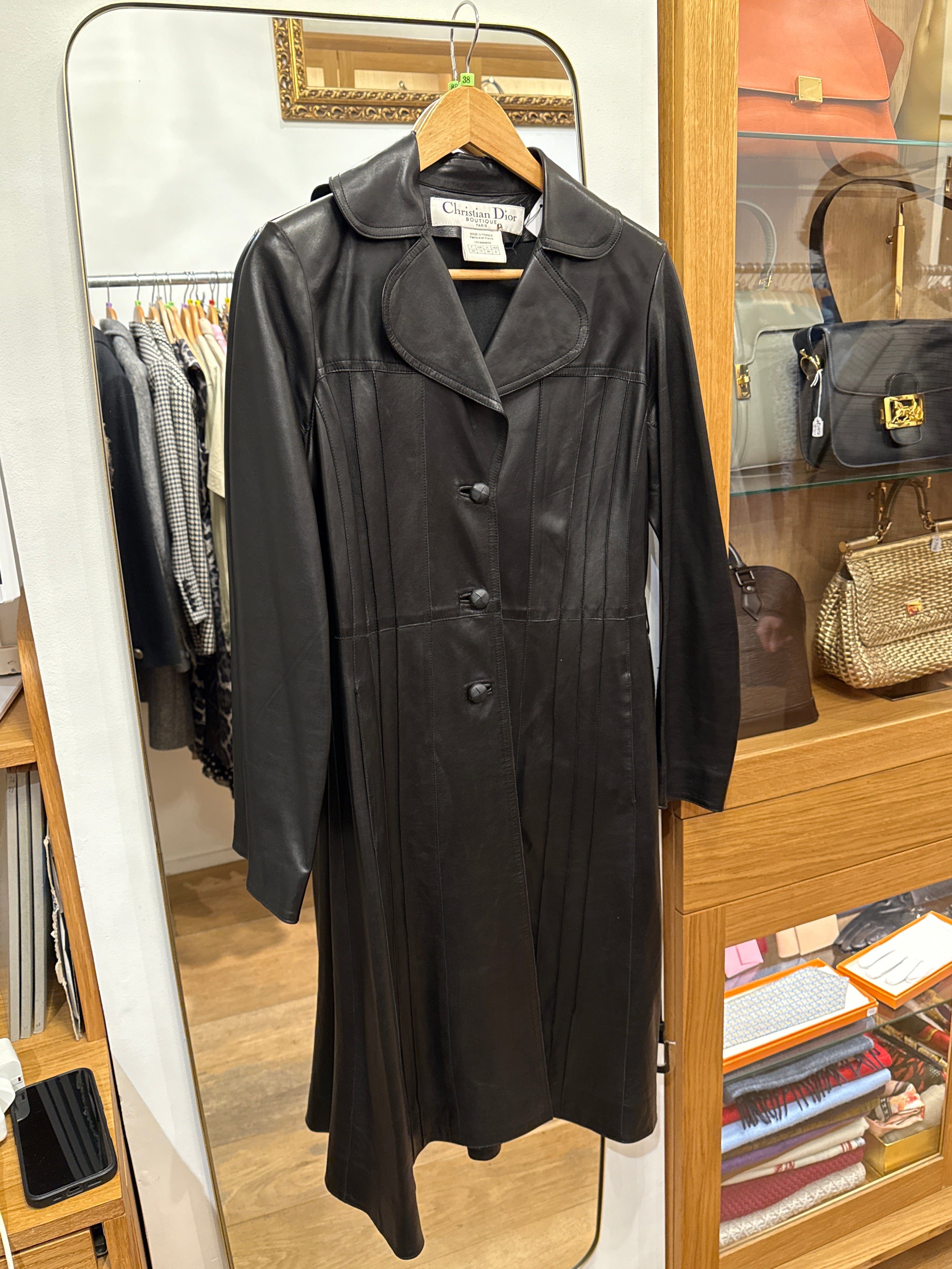 Christian Dior Christian Dior Black Leather coat AGC3057