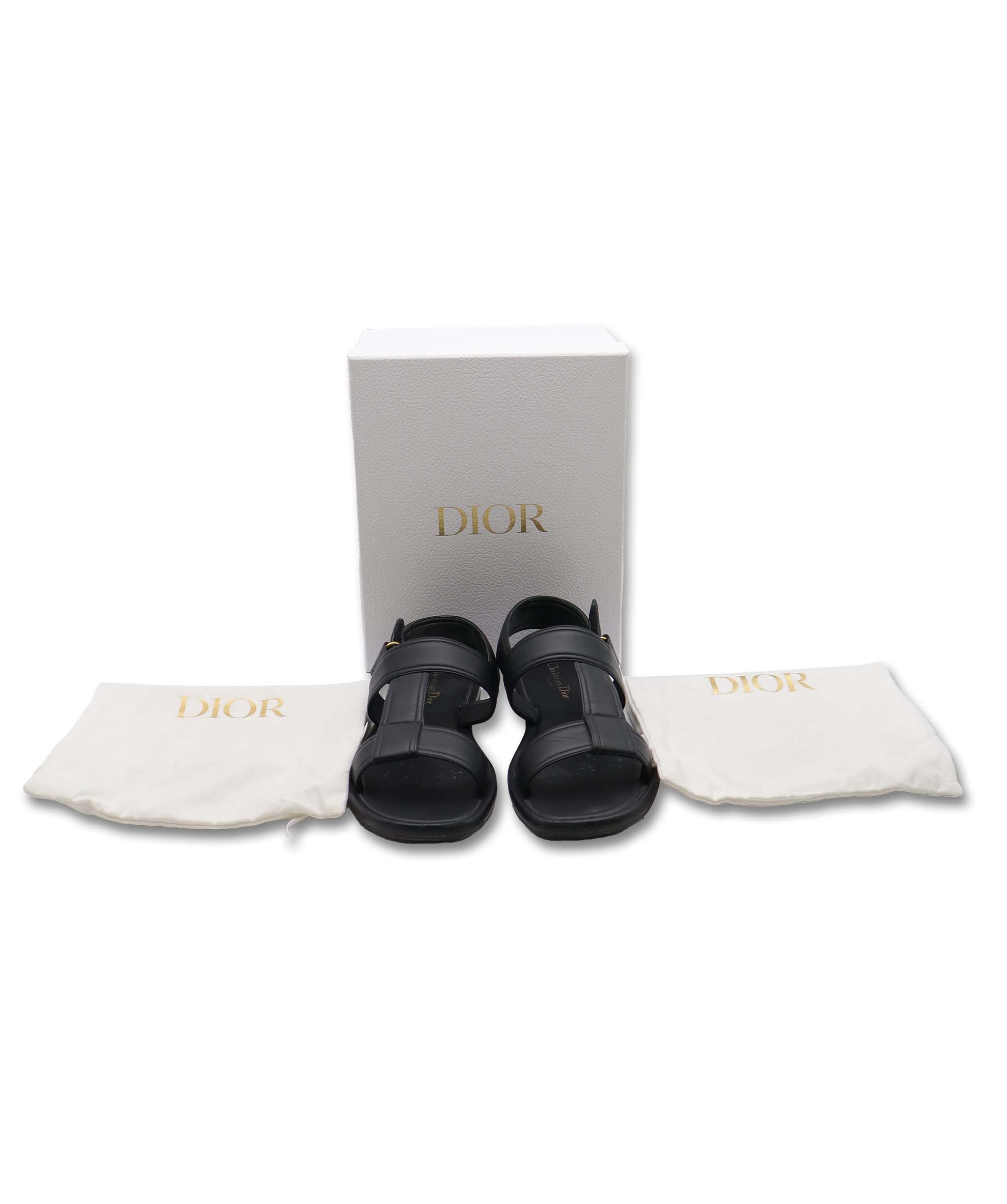 Christian Dior Christian Dior Black Leather Sandals Size 40 AGC3183