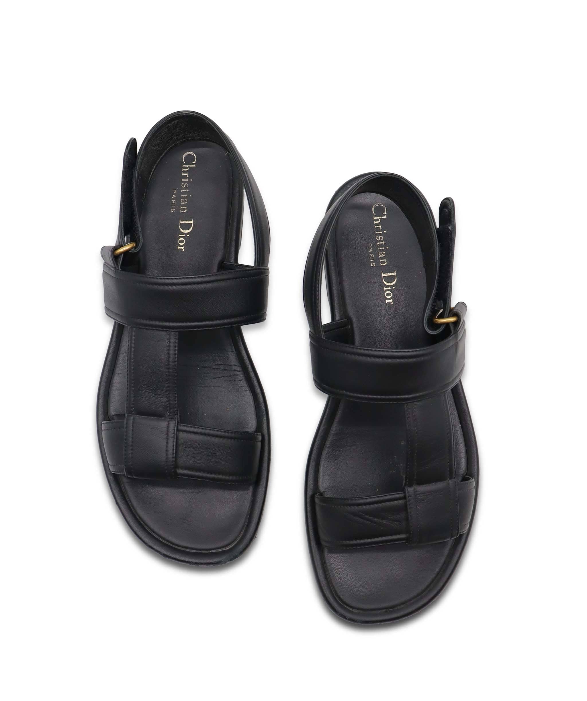 Christian Dior Christian Dior Black Leather Sandals Size 40 AGC3183