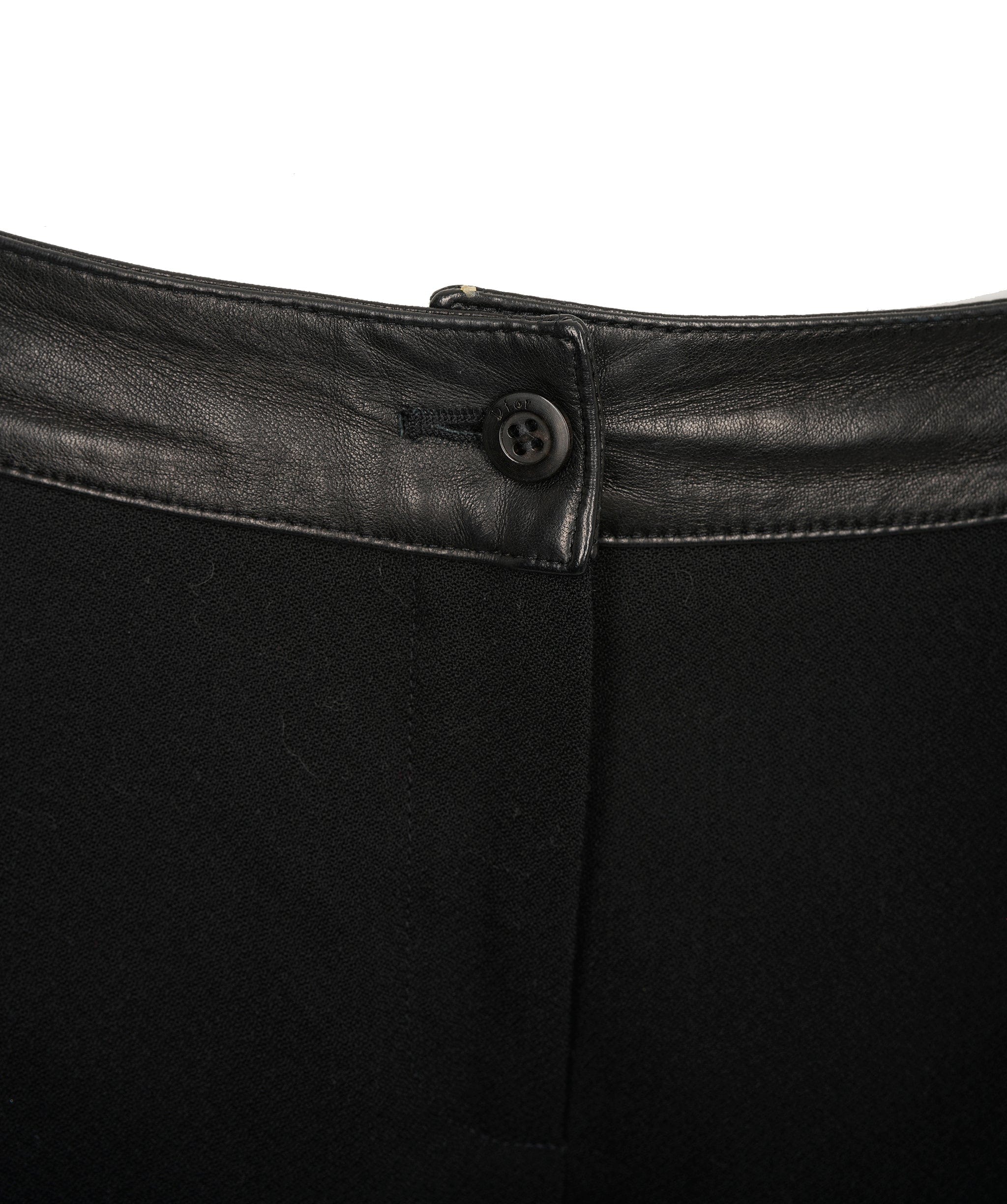 Christian Dior Christian Dior black wool and leather suit AGC2628