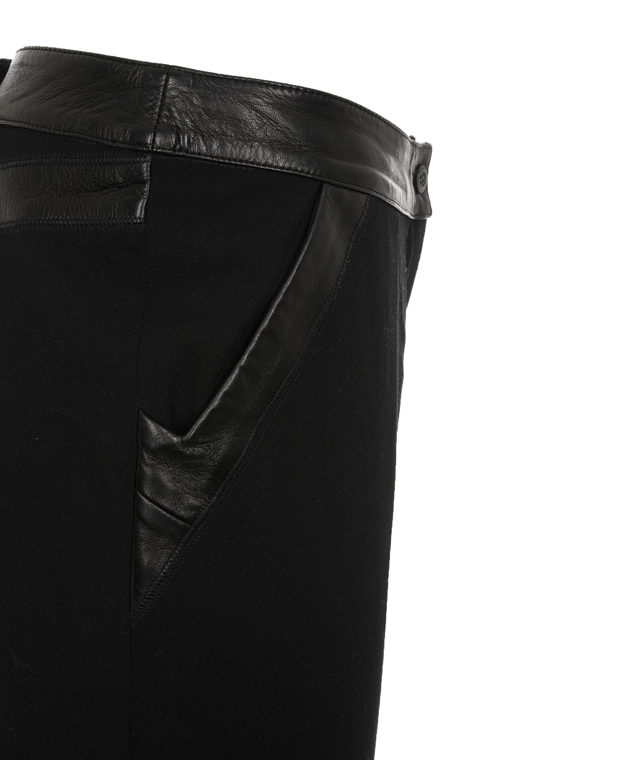 Christian Dior Christian Dior black wool and leather suit AGC2628