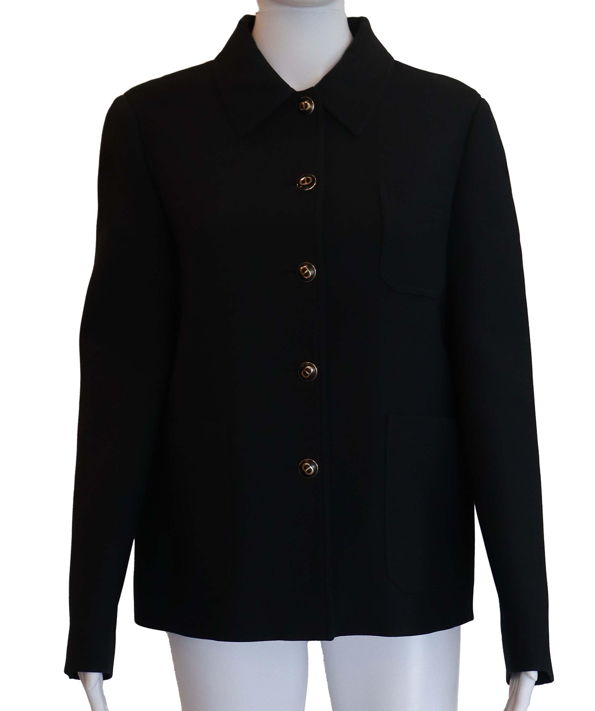Christian Dior Christian Dior black wool over shirt jacket AGC2526