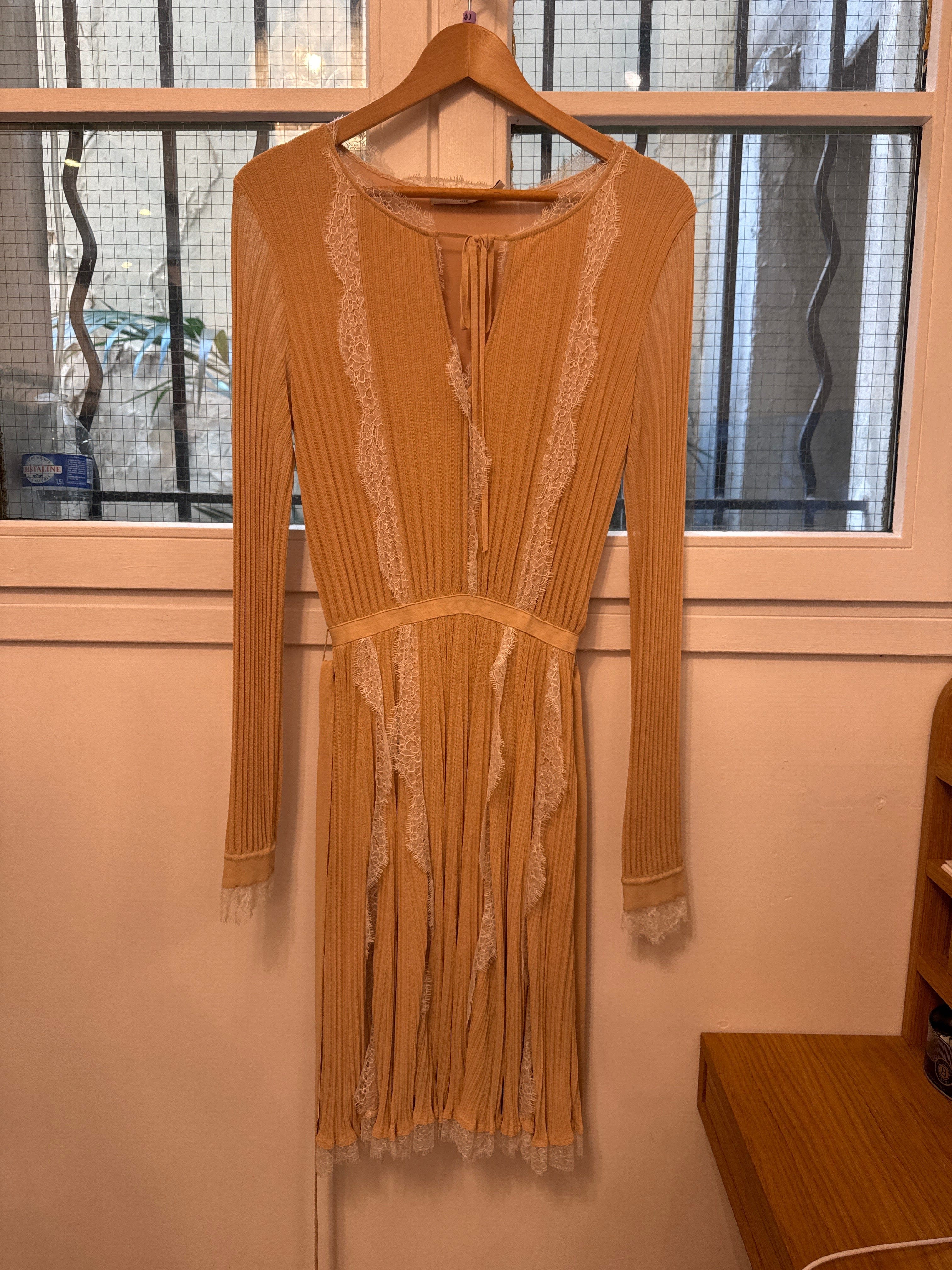 Christian Dior Christian Dior blush knitted and lace dress AGC2622