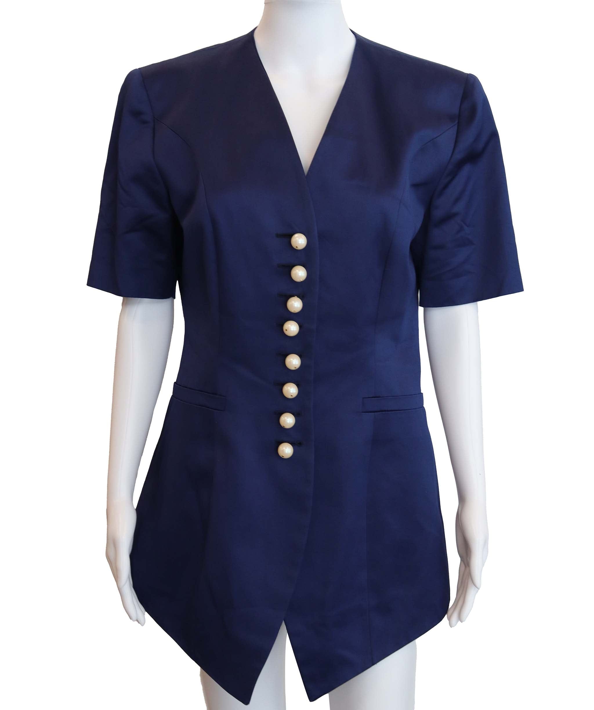 Christian Dior CHRISTIAN DIOR Button pearls short sleeves jacket AGC2959