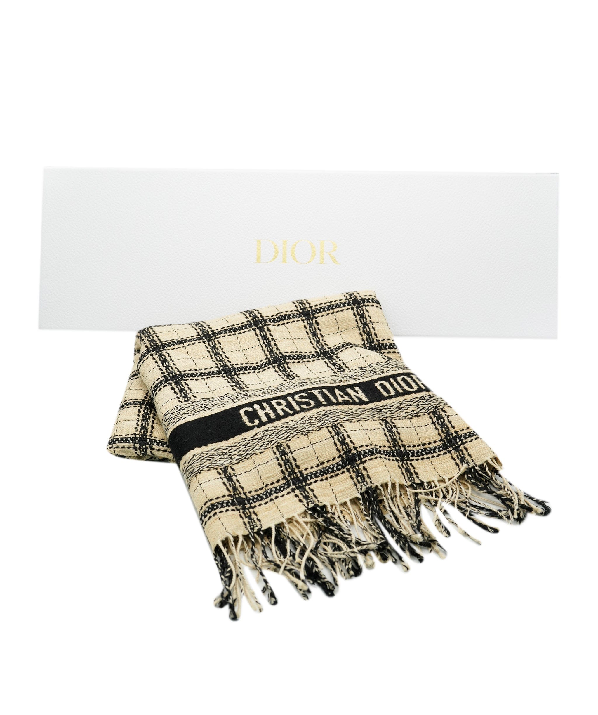 Christian Dior Christian Dior Checked Style Logo Scarf  ALC1871