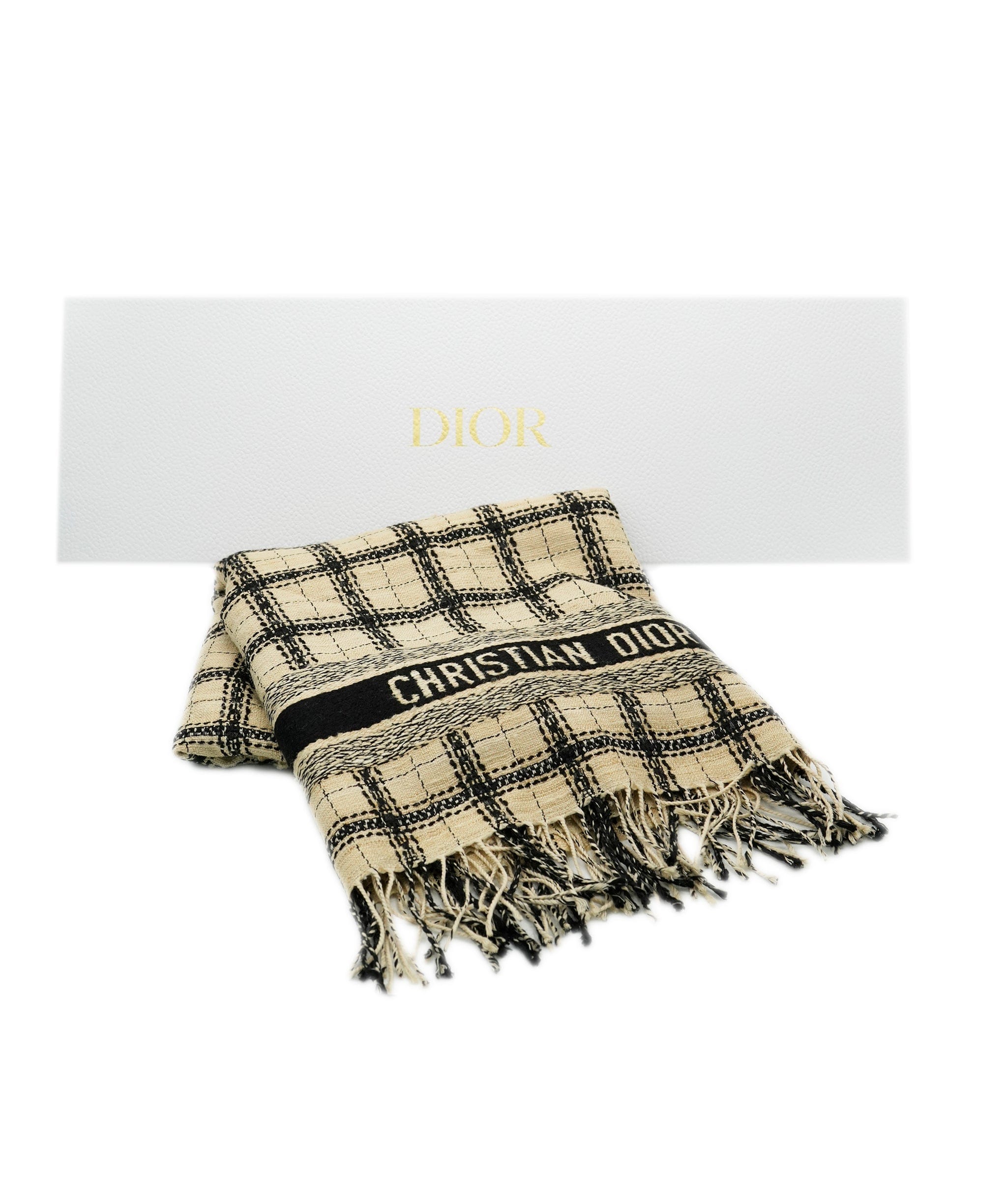 Christian Dior Christian Dior Checked Style Logo Scarf  ALC1871