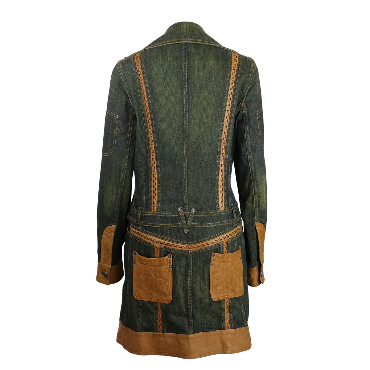 Christian Dior CHRISTIAN DIOR Denim and leather Bar coat  AGC2246