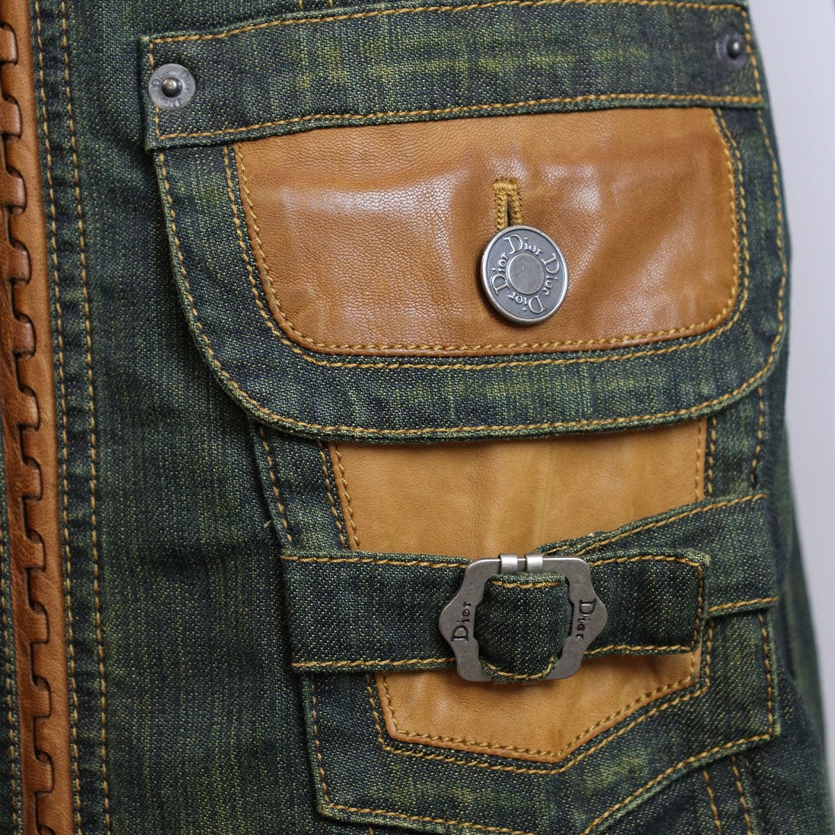 Christian Dior CHRISTIAN DIOR Denim and leather Bar coat  AGC2246