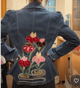 CHRISTIAN DIOR CHRISTIAN DIOR denim bar jacket with hearts AGC3827