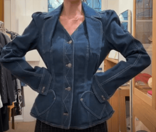 CHRISTIAN DIOR CHRISTIAN DIOR denim bar jacket with hearts AGC3827