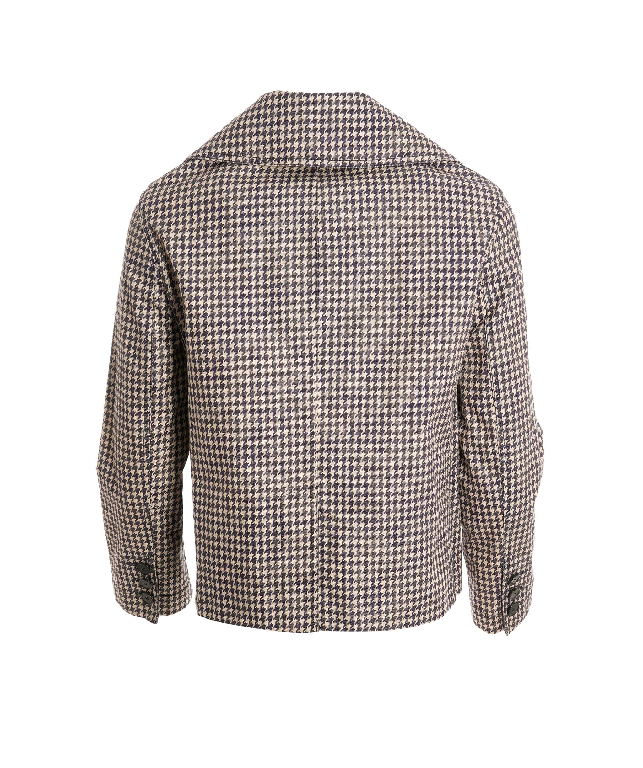 Christian Dior Christian Dior Double Breasted Jacket Navy / White Houndstooth Size 36 SKC1877