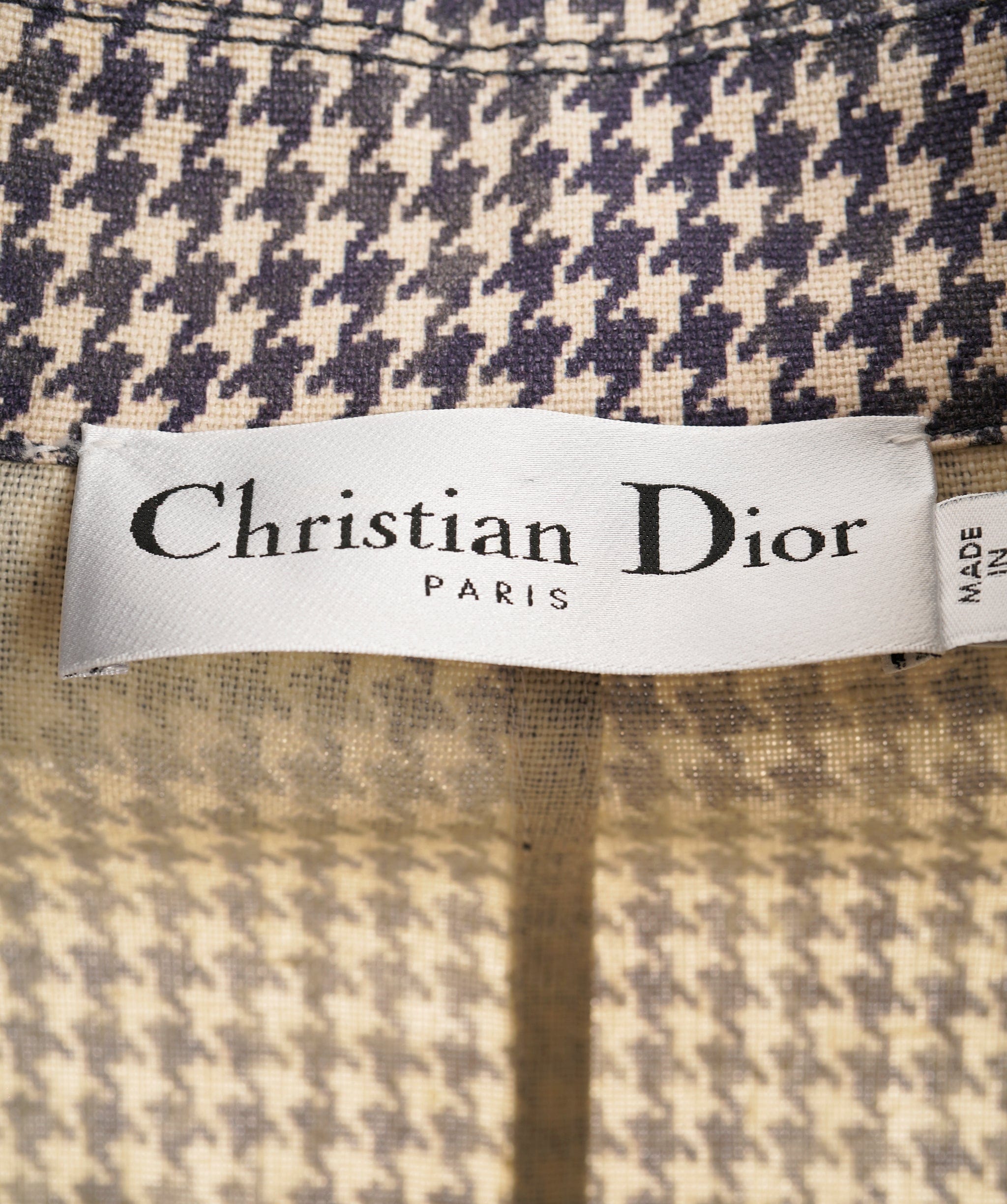 Christian Dior Christian Dior Double Breasted Jacket Navy / White Houndstooth Size 36 SKC1877