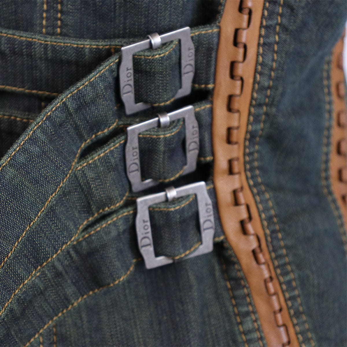 Christian Dior Christian Dior jean and leather waist coat AGC2596