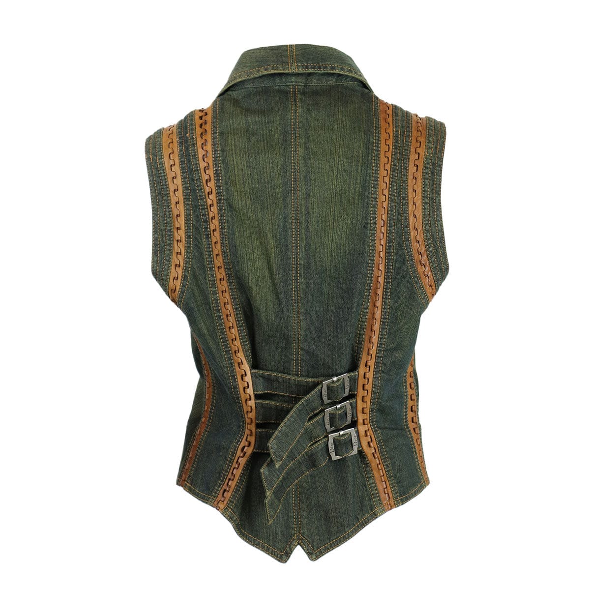 Christian Dior Christian Dior jean and leather waist coat AGC2596