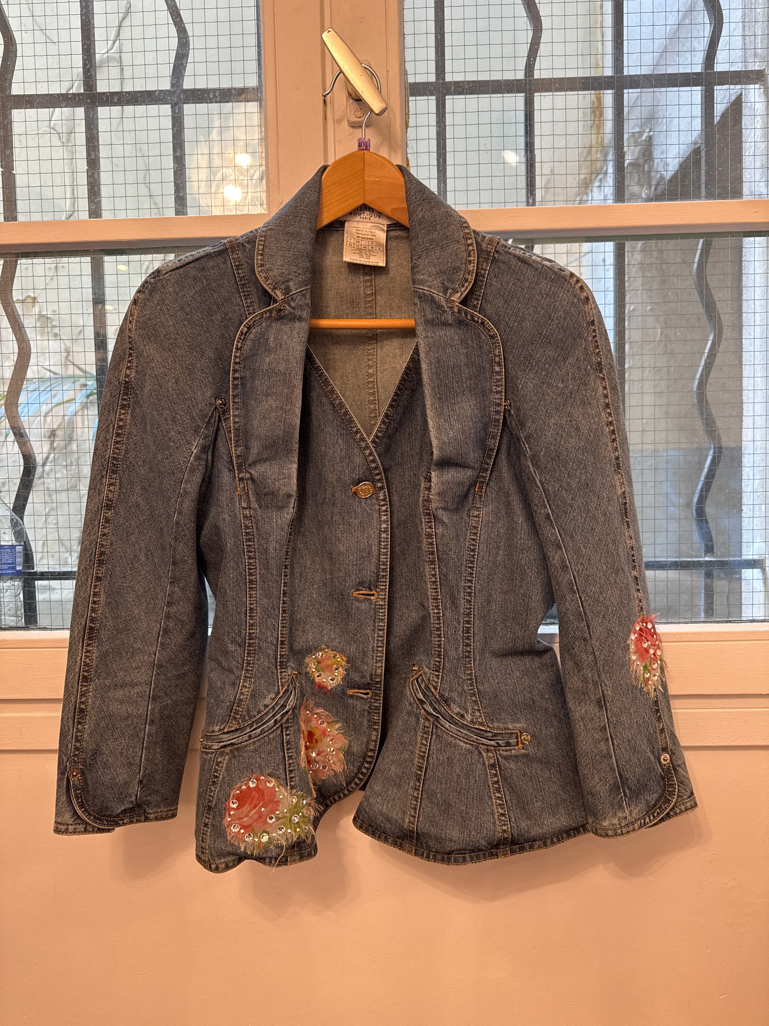 Christian Dior Christian Dior jean bar jacket with flowers 2 AGC2598