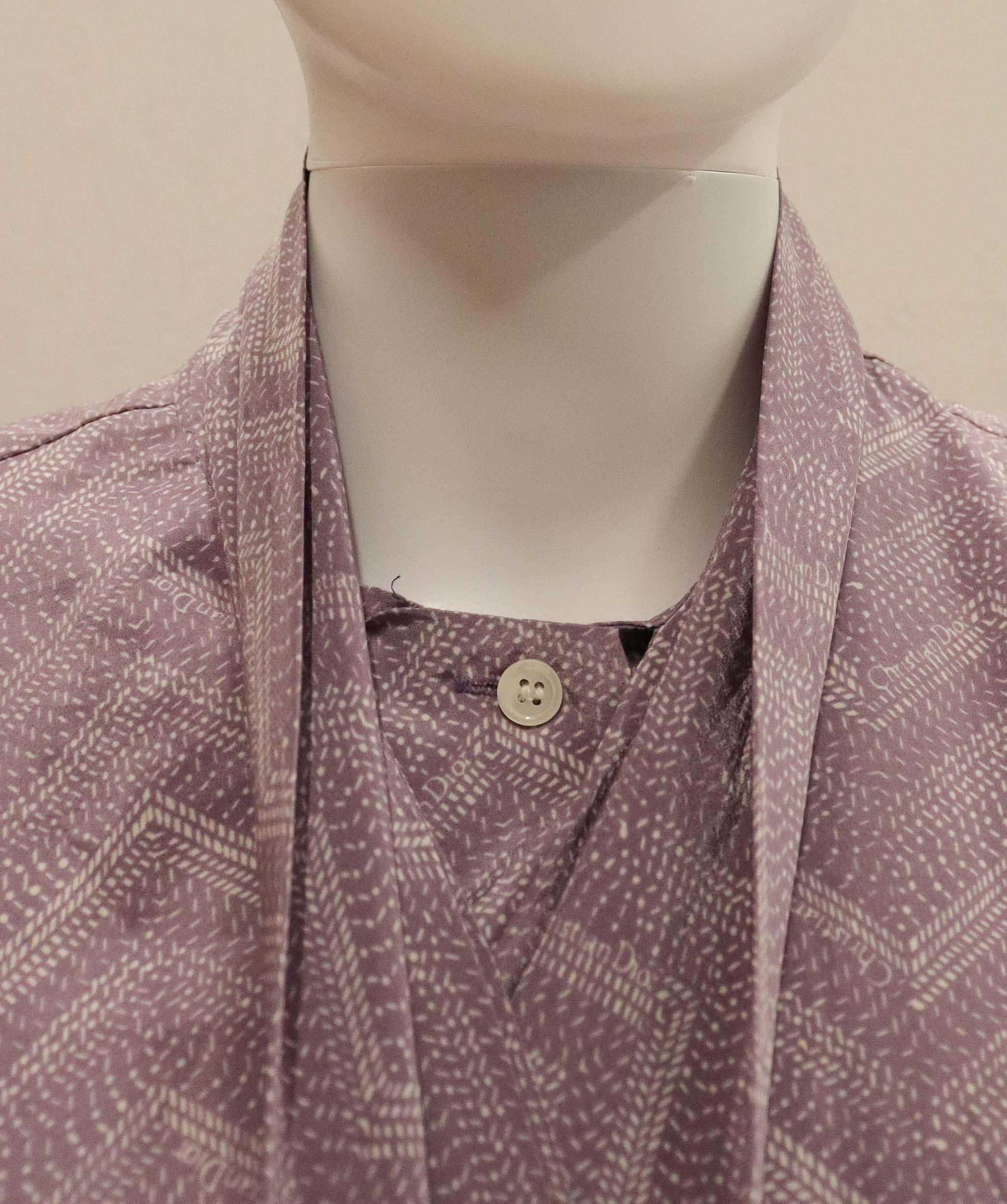Christian Dior CHRISTIAN DIOR lavender bow shirt AGC2996