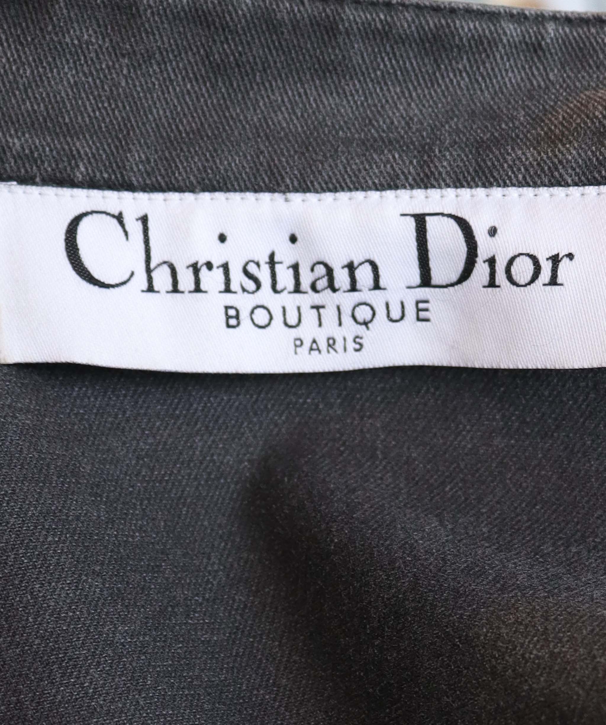 Christian Dior Christian Dior pink top stitched grey jean jacket AGC2506