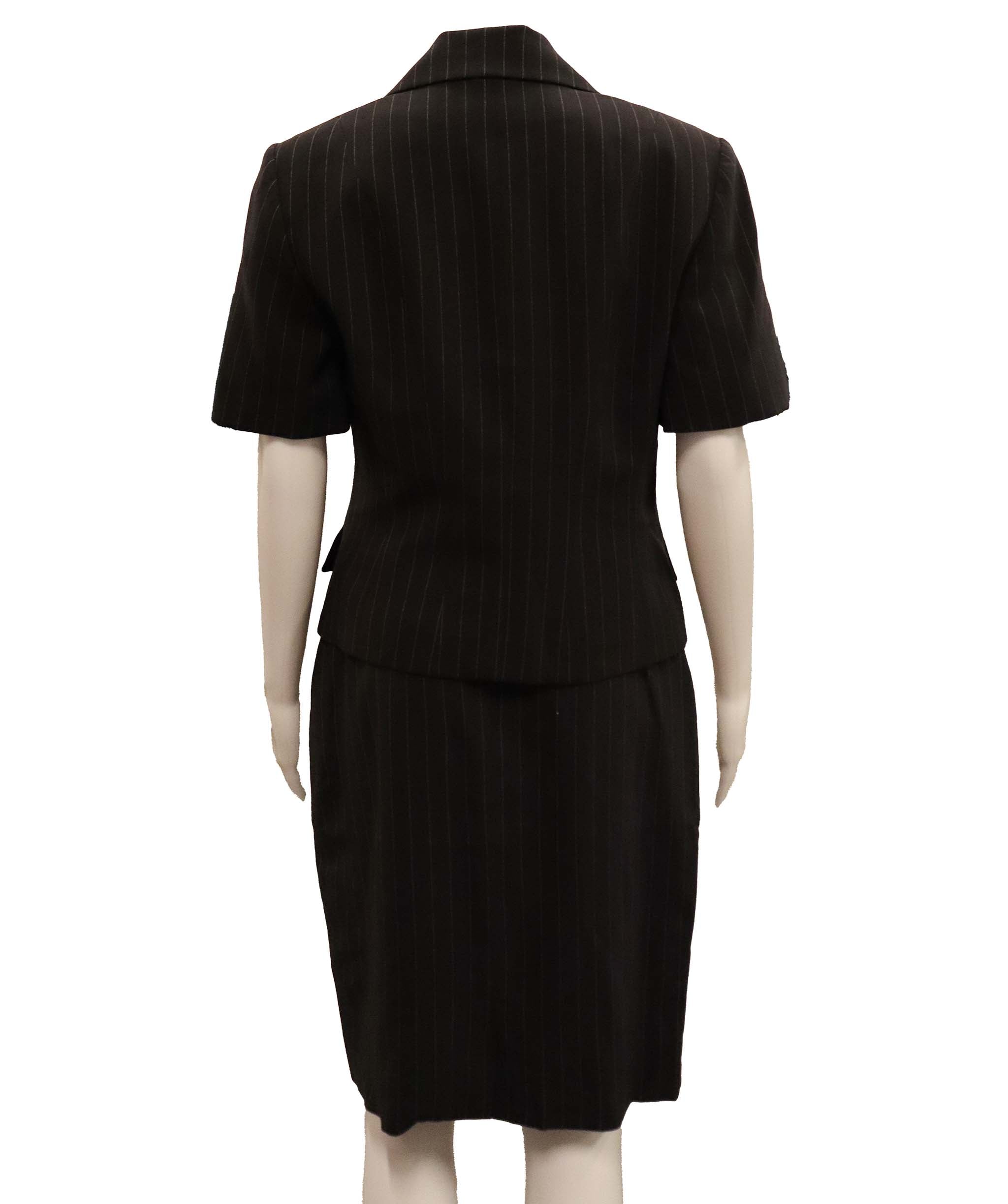Christian Dior CHRISTIAN DIOR short sleeve pin stripe set AGC2992
