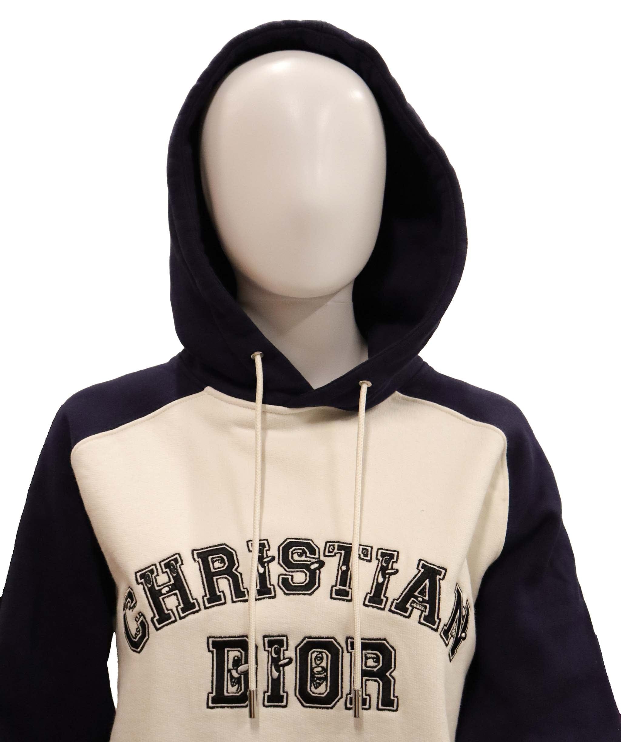 Christian Dior CHRISTIAN DIOR White and blue hoodie AGC2960