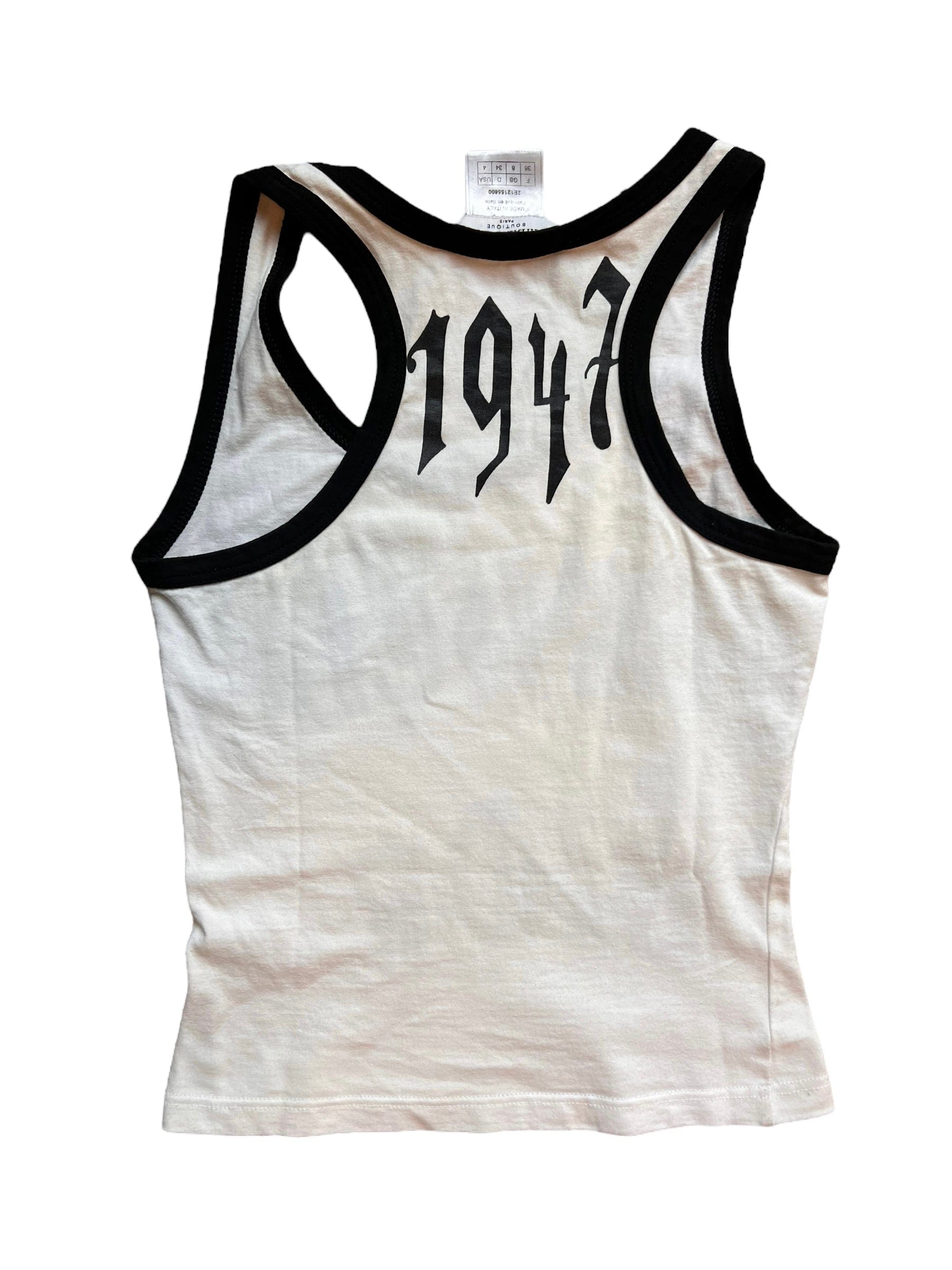 Christian Dior Galliano Dior Gothic Logo Tank Top White ASL10870