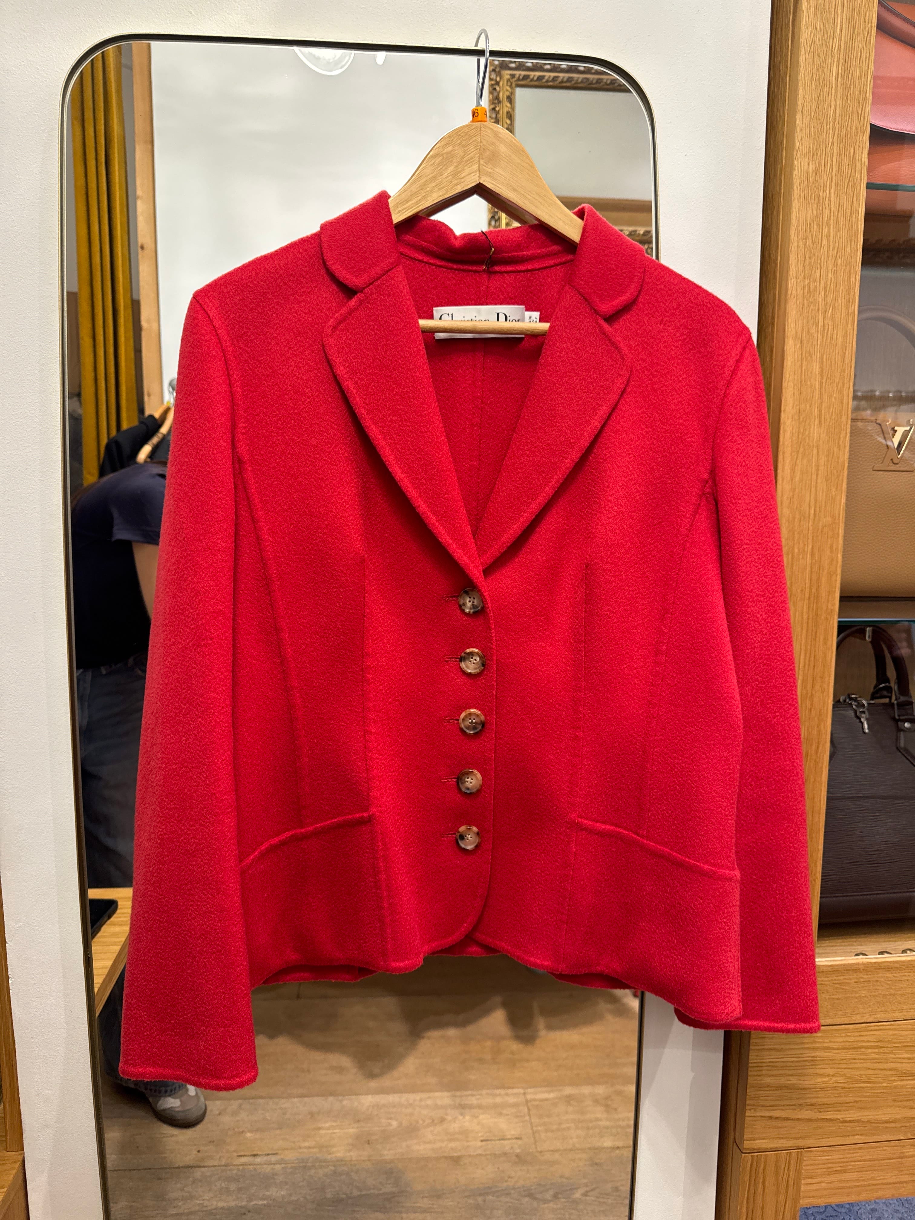 Christian Dior RED CASHMERE BAR JACKET AGC3300