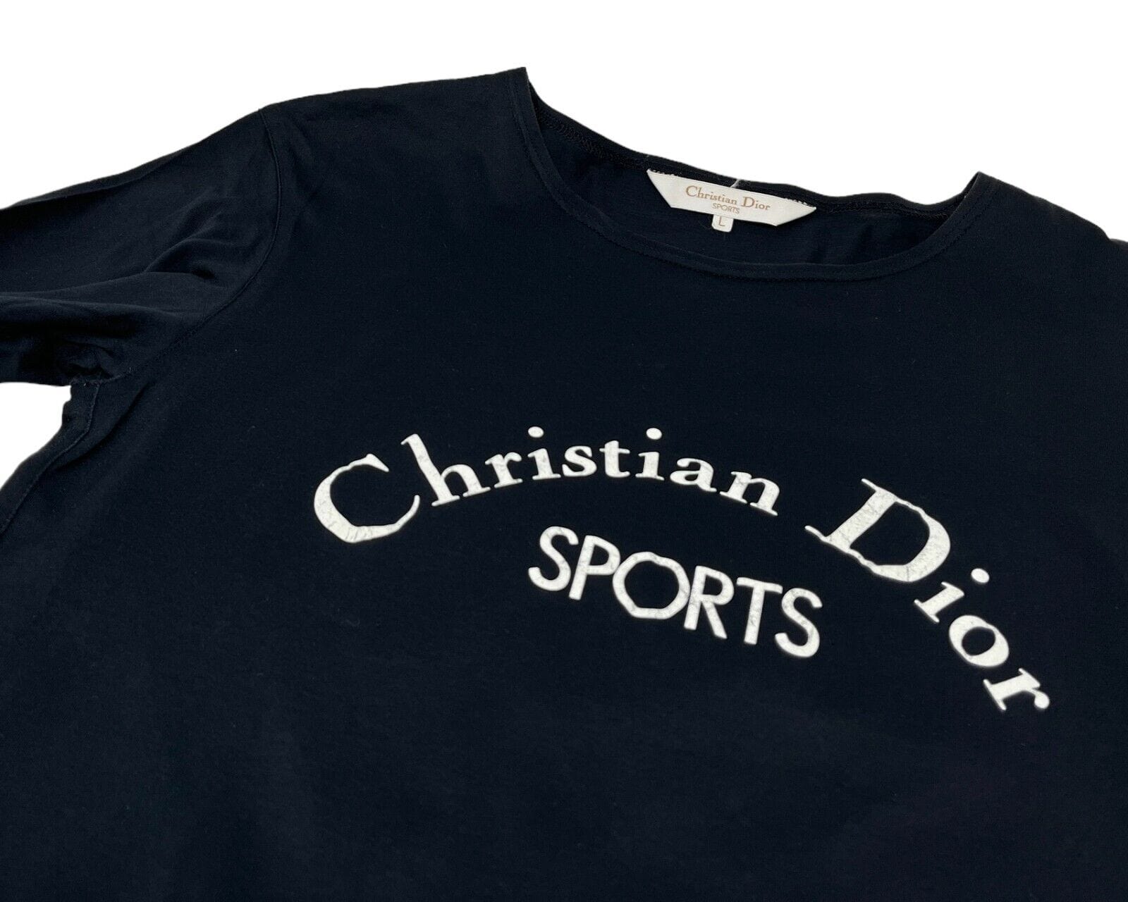 Christian Dior Sport Vintage Big Logo T-shirt #L Black White 