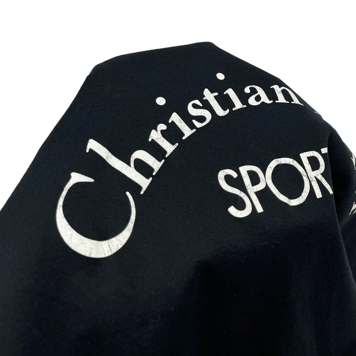 Christian Dior Christian Dior Sport Vintage Big Logo T-shirt #L Black White Cotton