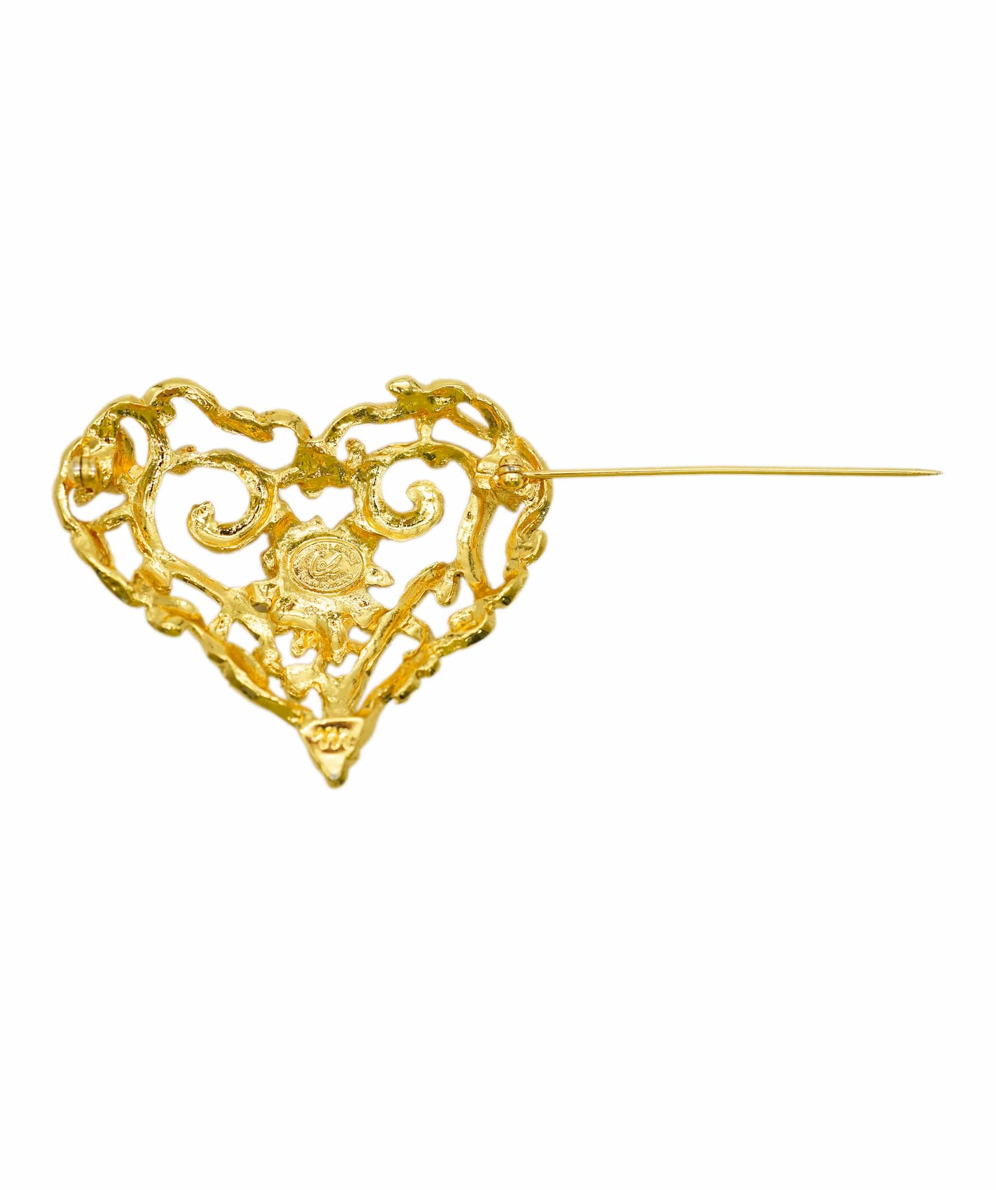 Christian Lacroix Christian Lacroix Gold heart brooch AGC1739