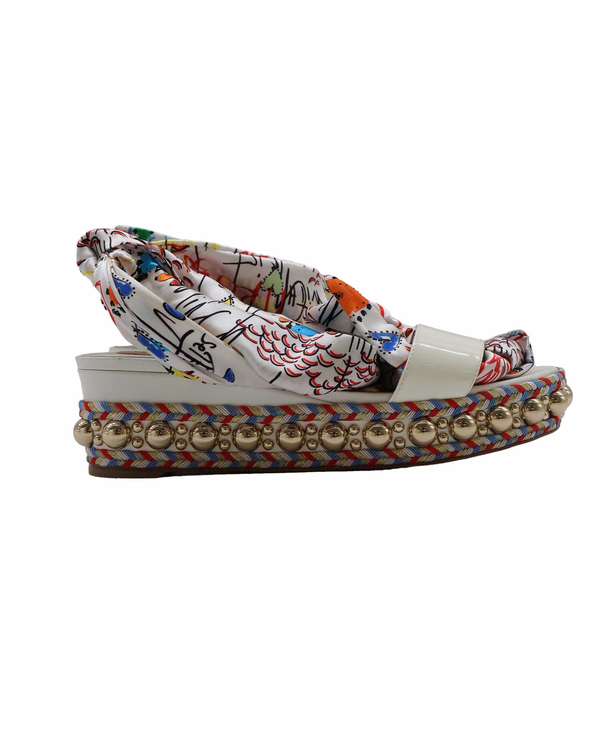 Christian Louboutin Christian Louboutin White Ribbon Wedges Size 38 AGC2096