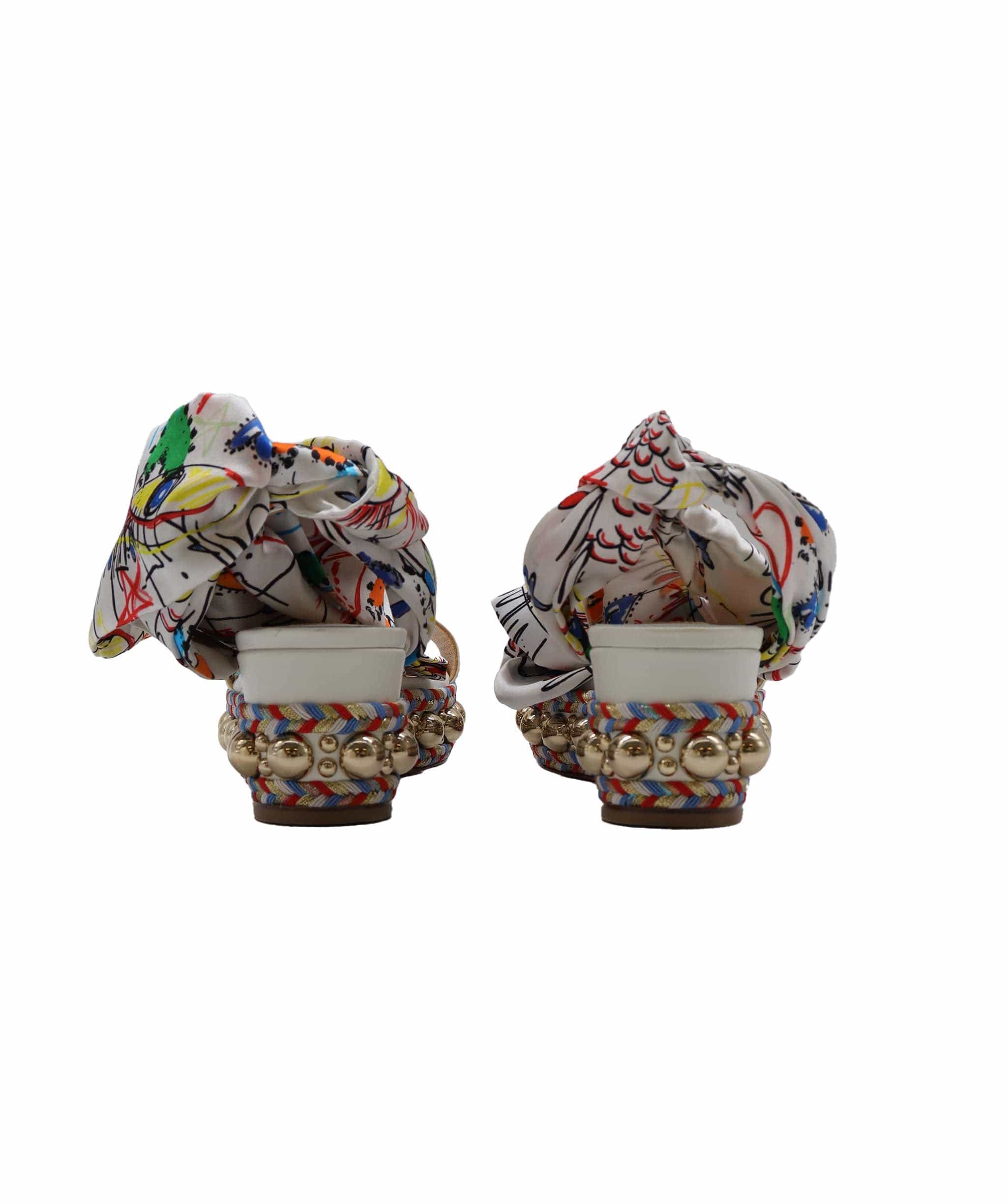 Christian Louboutin Christian Louboutin White Ribbon Wedges Size 38 AGC2096