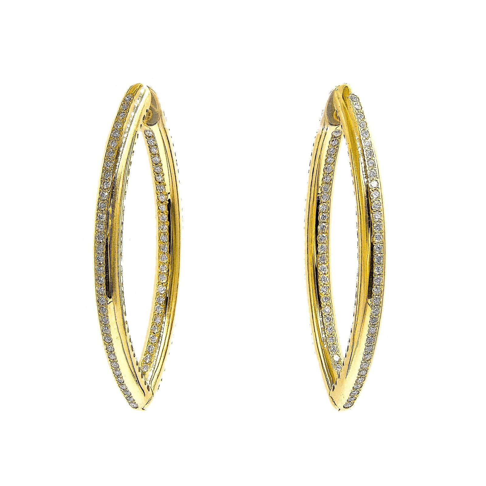 Crivelli Crivelli 18K Gold Diamond Elongated Hoop Earrings ASC5371